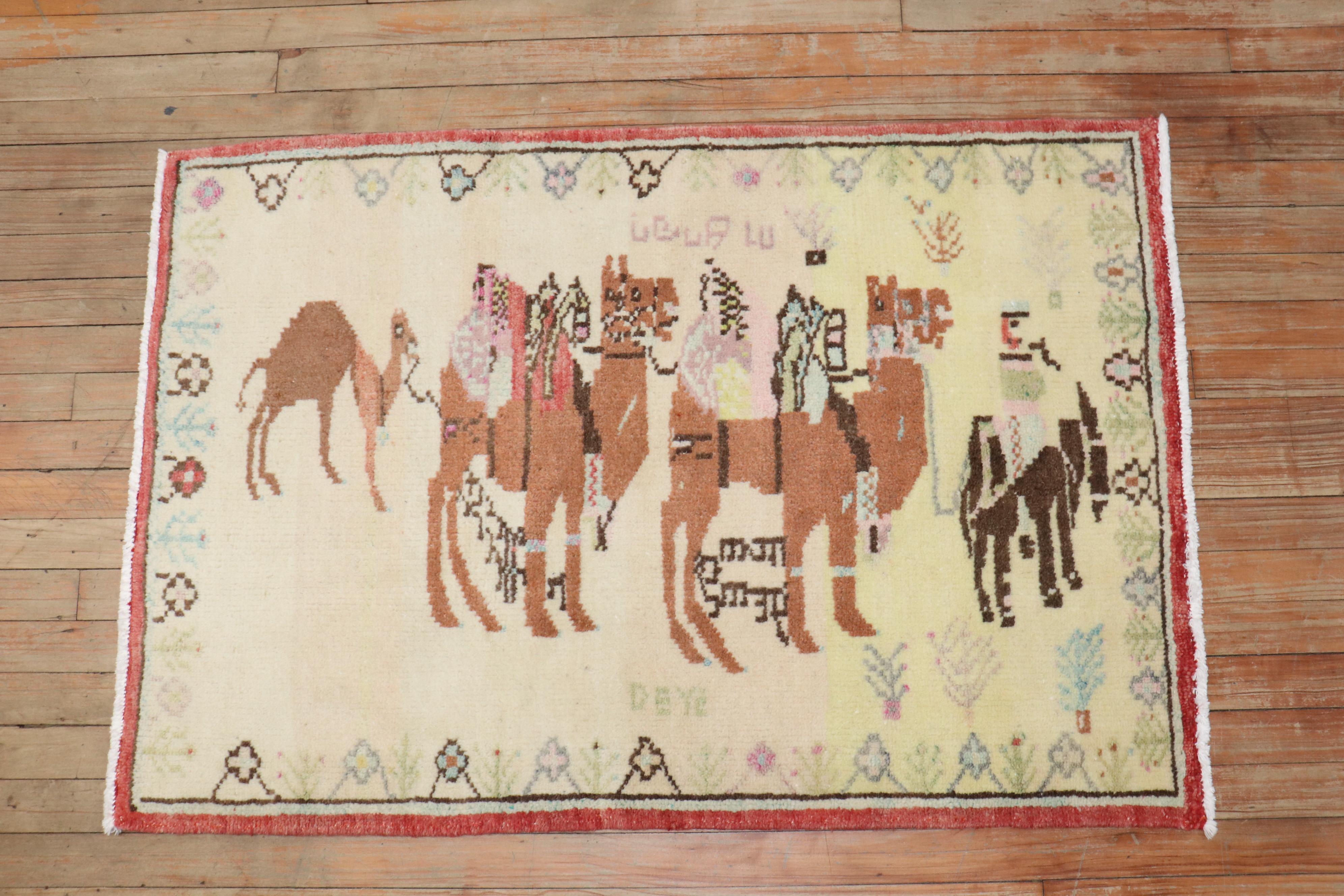 Artisanat Tapis de caravane Zabihi Collection Anatolienne Turque Animaux en vente