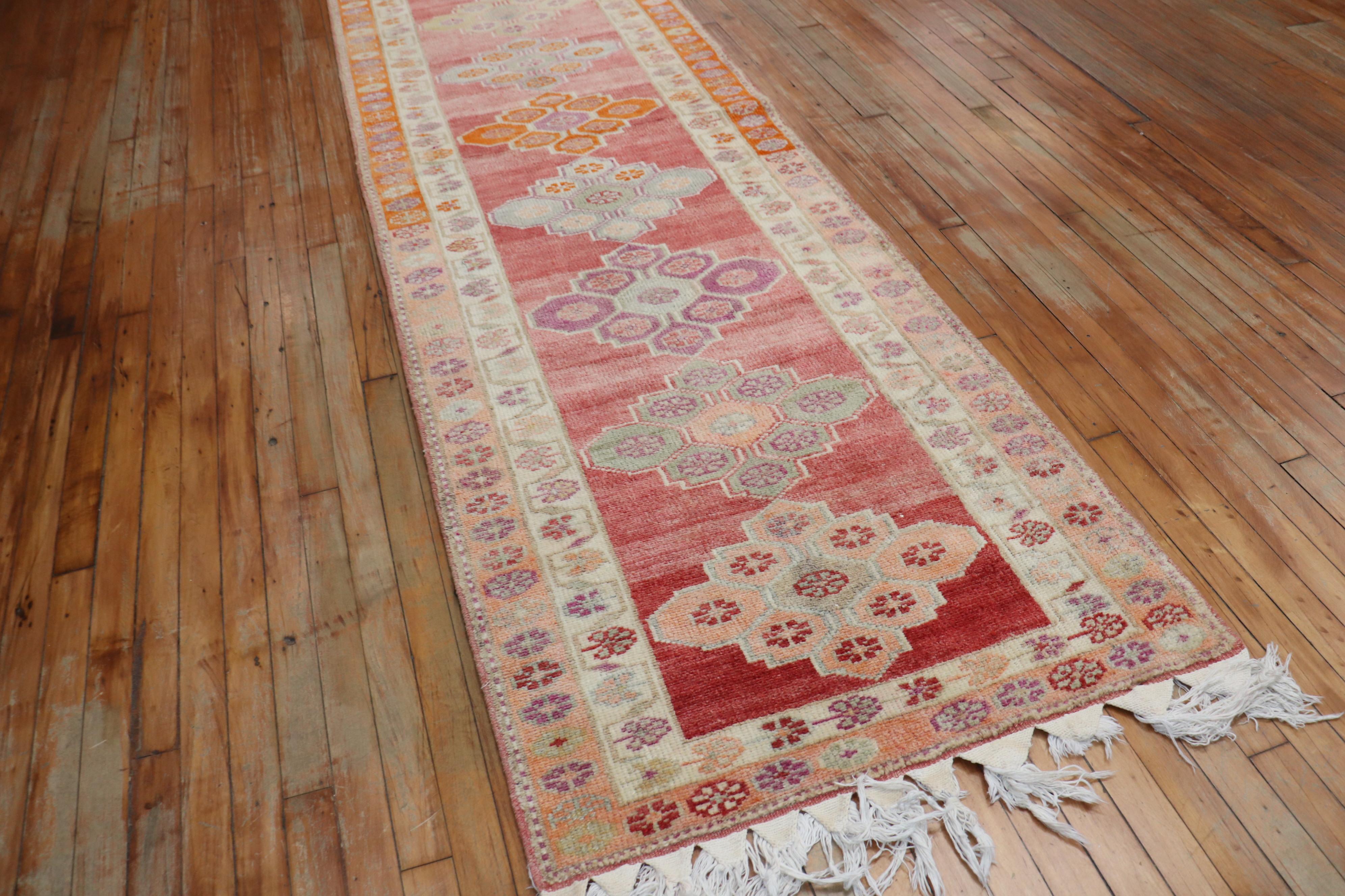 Gothic Revival Zabihi Collection Turkish Anatolian Extremely Long Runner For Sale