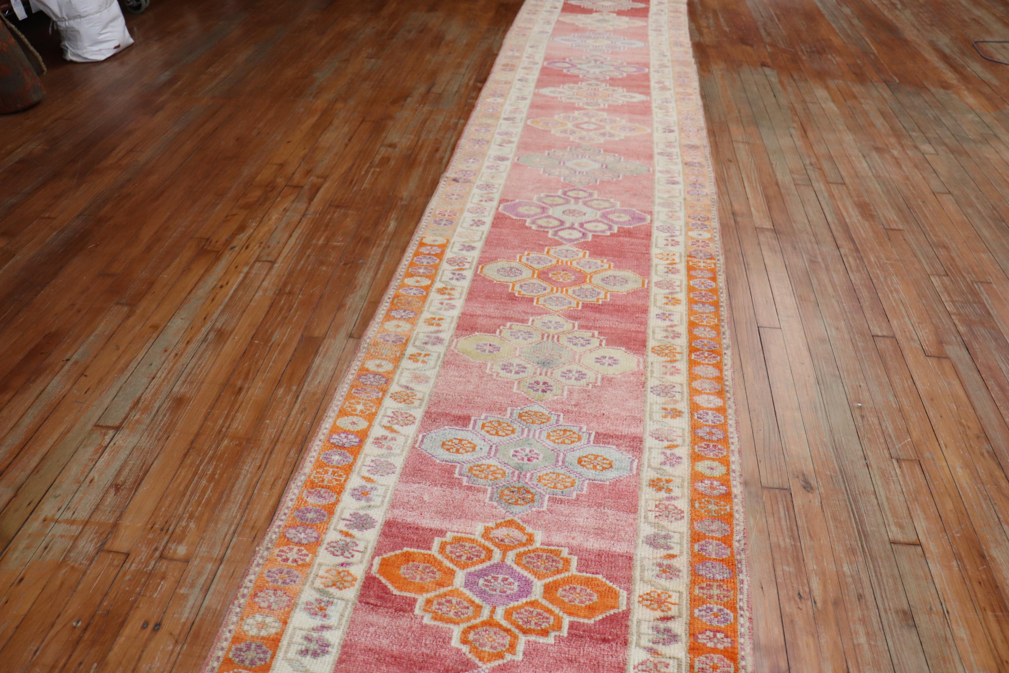 Hand-Woven Zabihi Collection Turkish Anatolian Extremely Long Runner For Sale