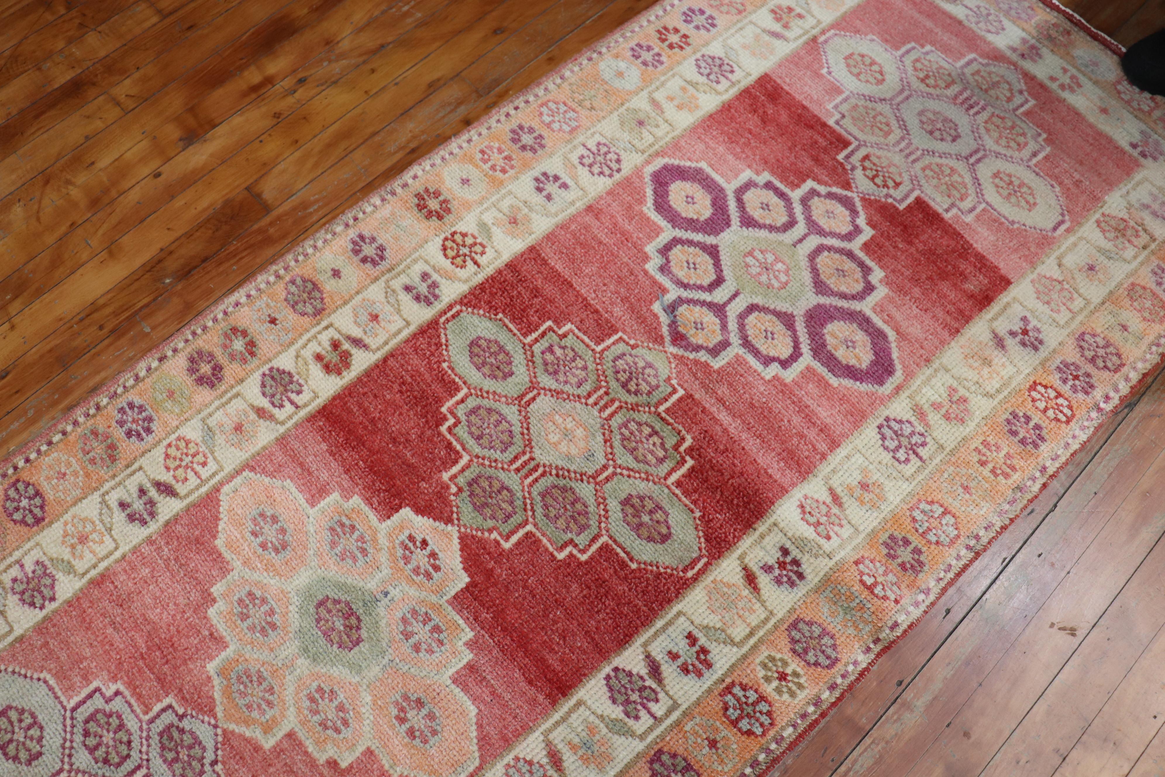Wool Zabihi Collection Turkish Anatolian Extremely Long Runner For Sale