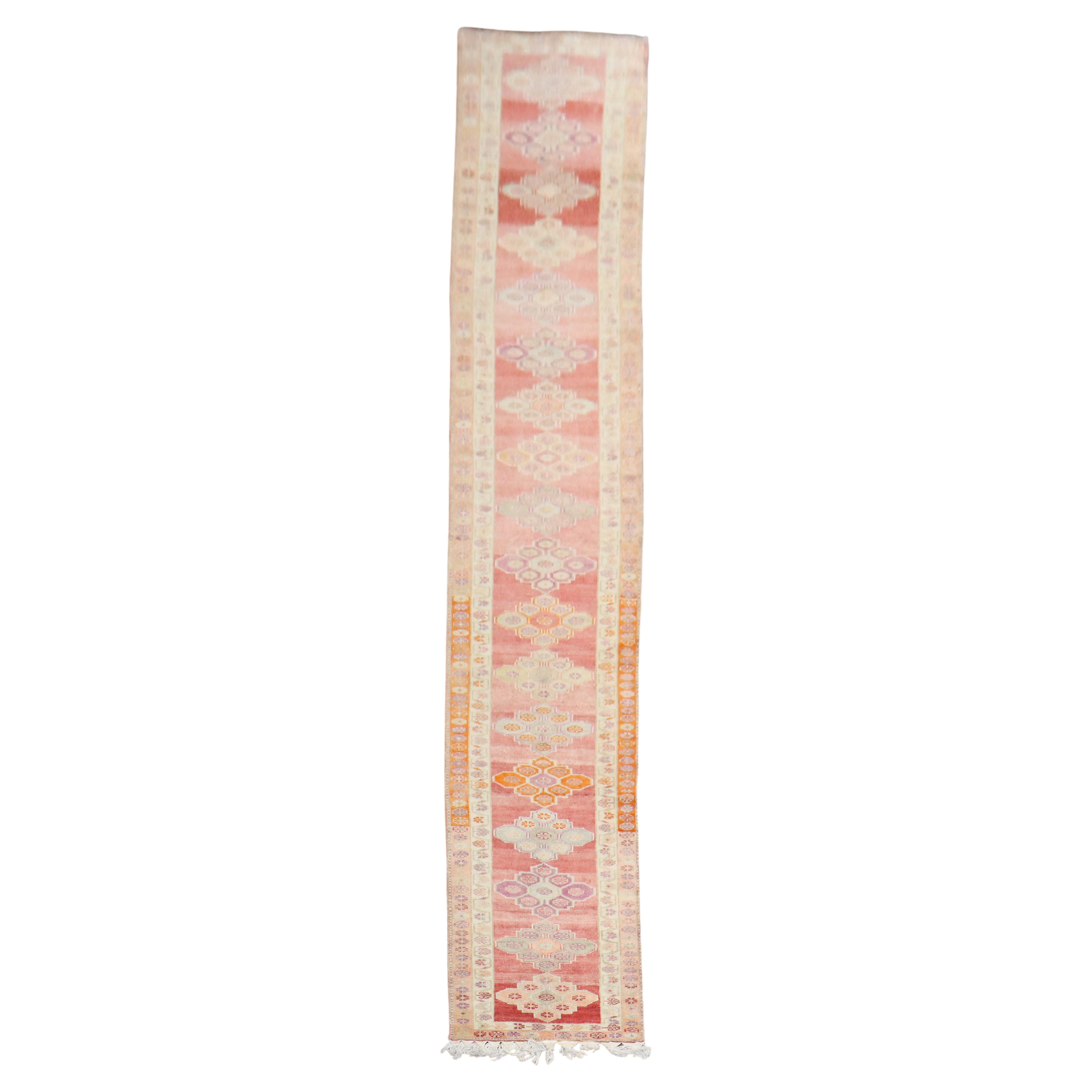 Tapis de couloir Zabihi collection turc d'Anatolie extrêmement long