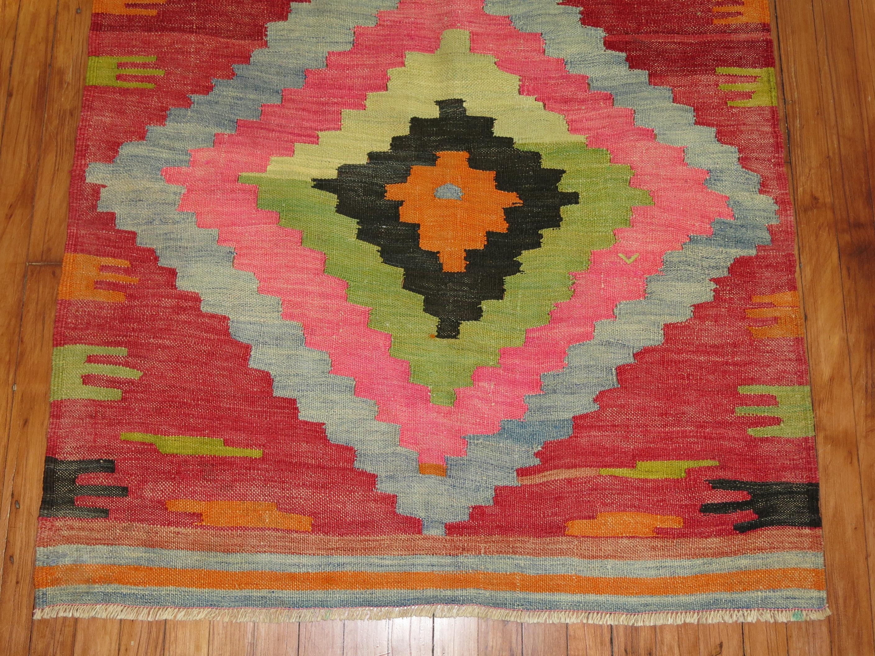 Zabihi Collection Turkish Kilim Flatweave In Good Condition For Sale In New York, NY