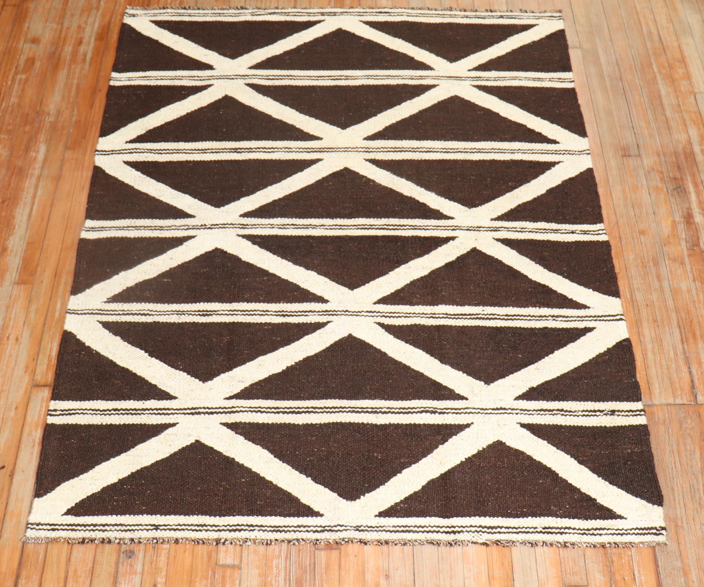 Wool Zabihi Collection Turkish Kilim For Sale