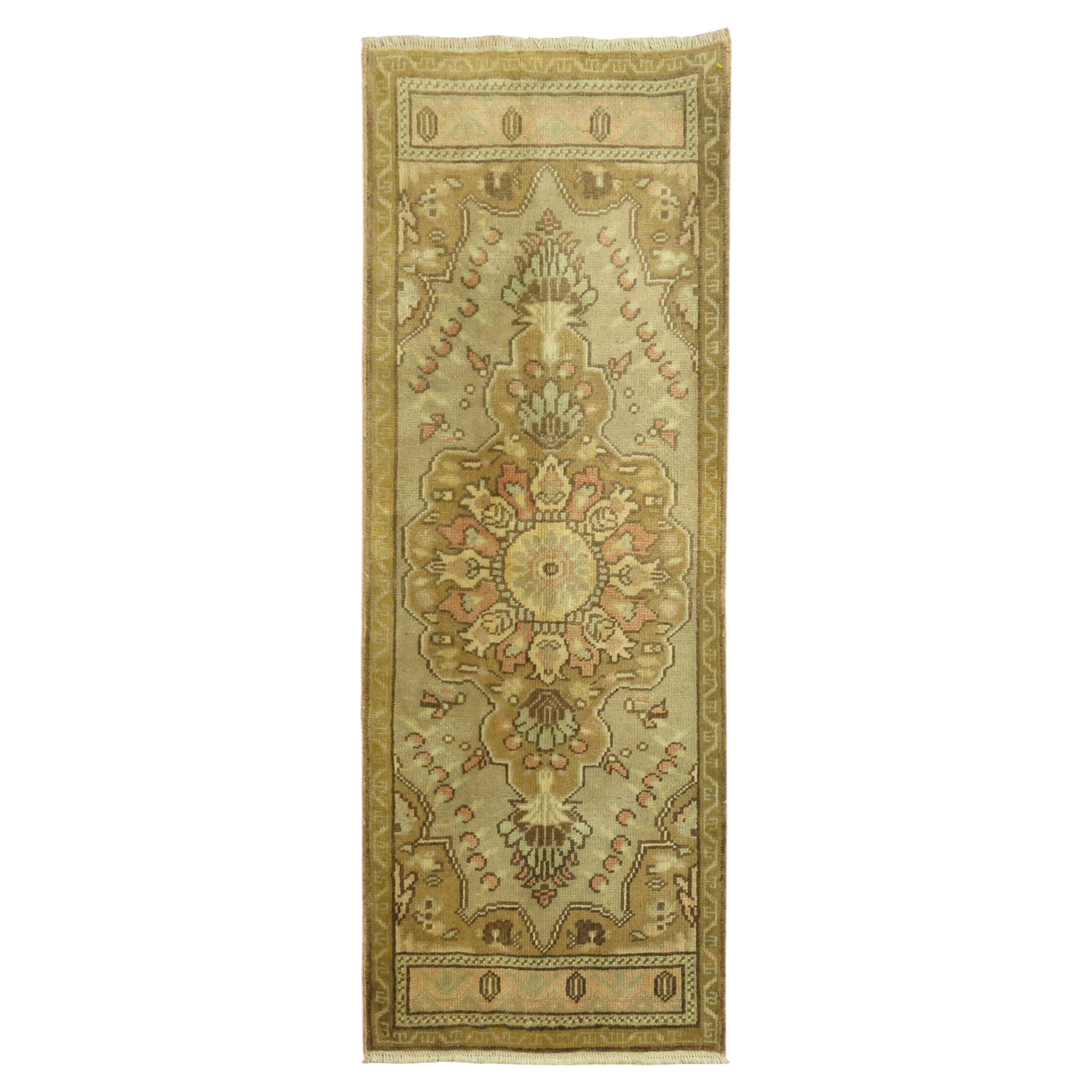Zabihi Collection Turkish Mat Size Vintage Rug, 1'7'' x 3'9'' For Sale
