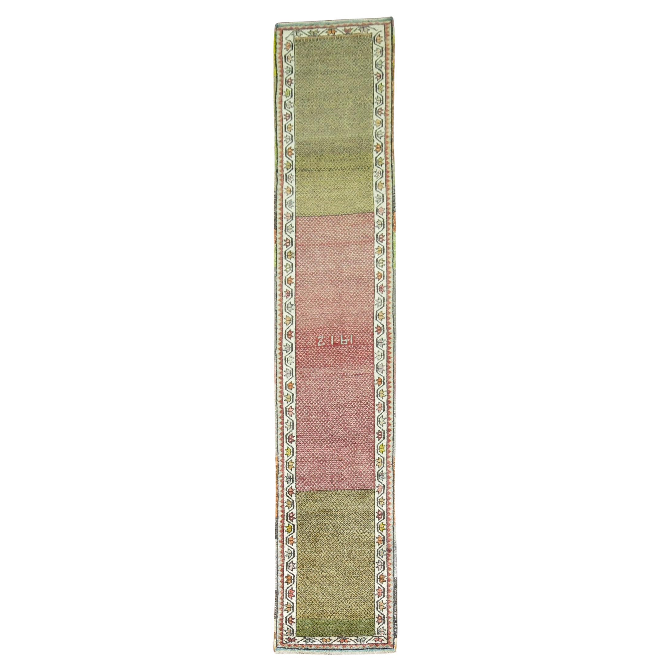 Zabihi Collection Turkish Narrow Runner dated 1912
