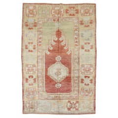 Zabihi Collection Turkish Oushak Antique Prayer Rug, 3'9'' x 5'2''