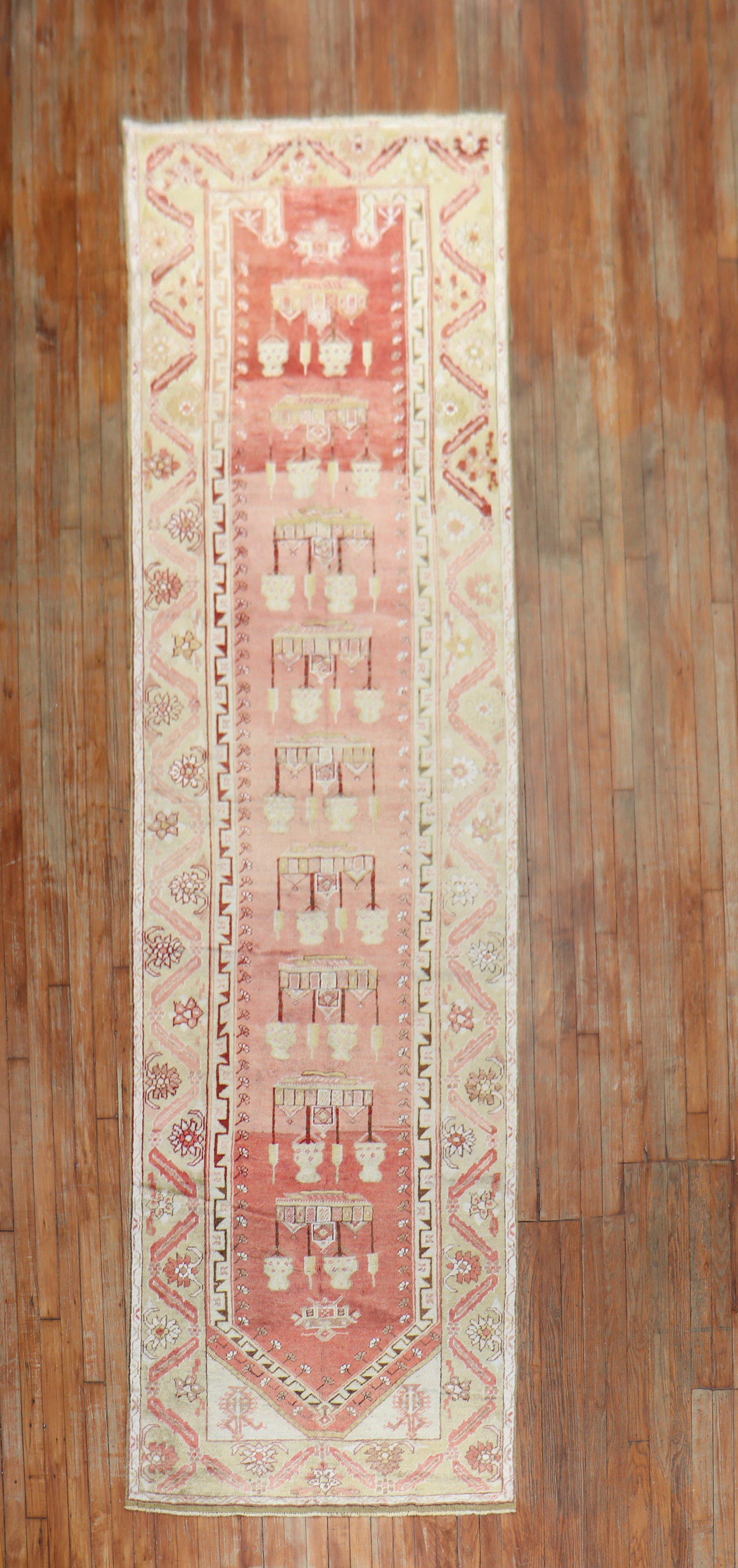 A 2nd quarter of the 20th Century Antique Turkish Oushak Runner

Measures: 3'4'' x 13'