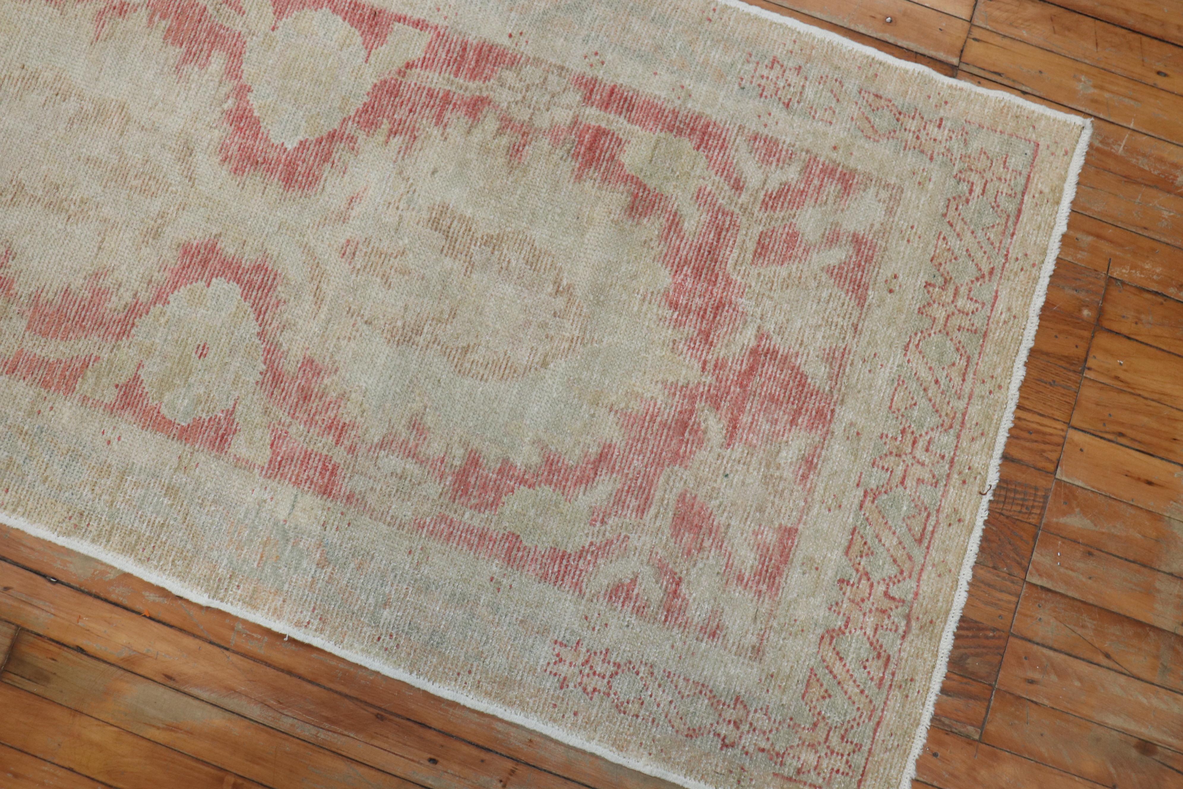Zabihi Collection Turkish Oushak Runner In Good Condition For Sale In New York, NY