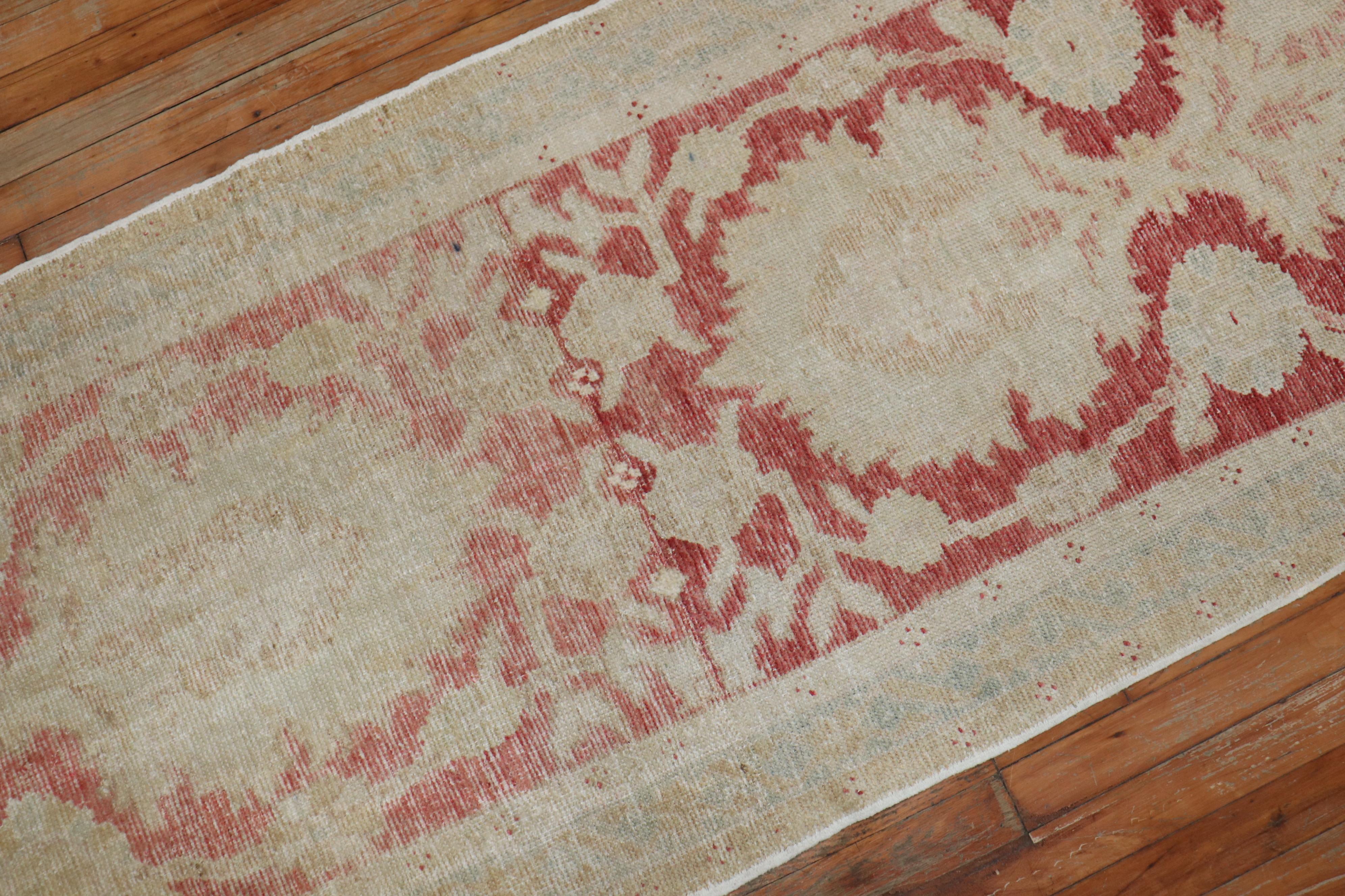 20th Century Zabihi Collection Turkish Oushak Runner For Sale
