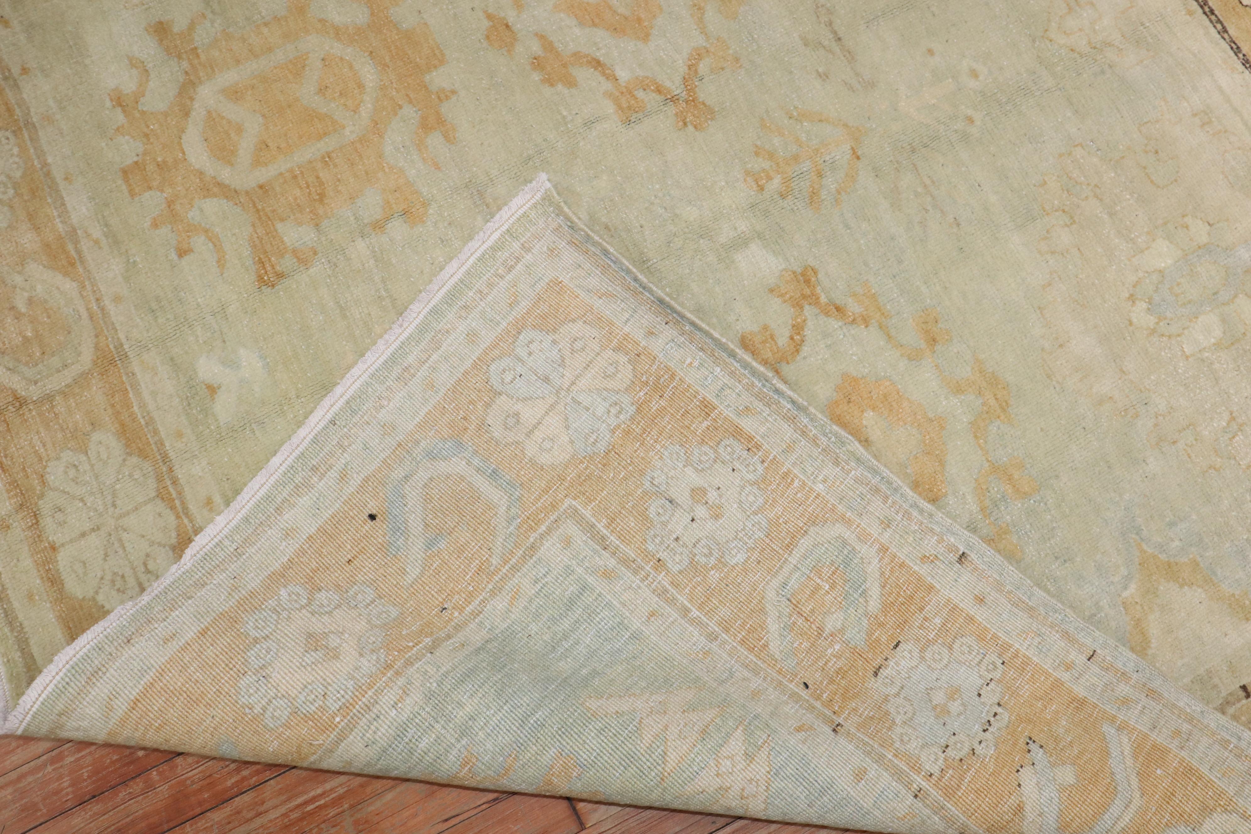 Zabihi Collection Turkish Oushak Square Vintage Rug In Good Condition For Sale In New York, NY