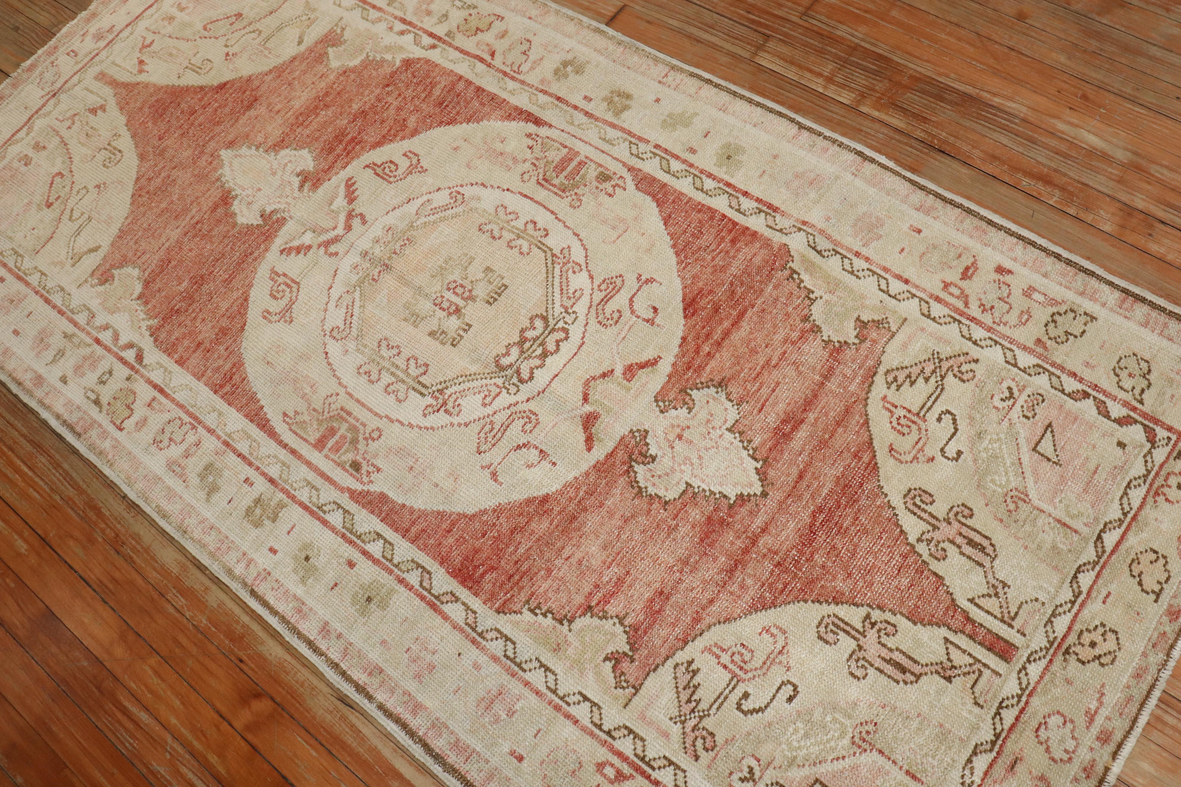 Zabihi Collection Turkish Oushak Throw Size Runner In Good Condition For Sale In New York, NY