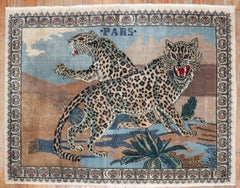 Zabihi Collection Turkish Pictorial Jaguar Animal Rug