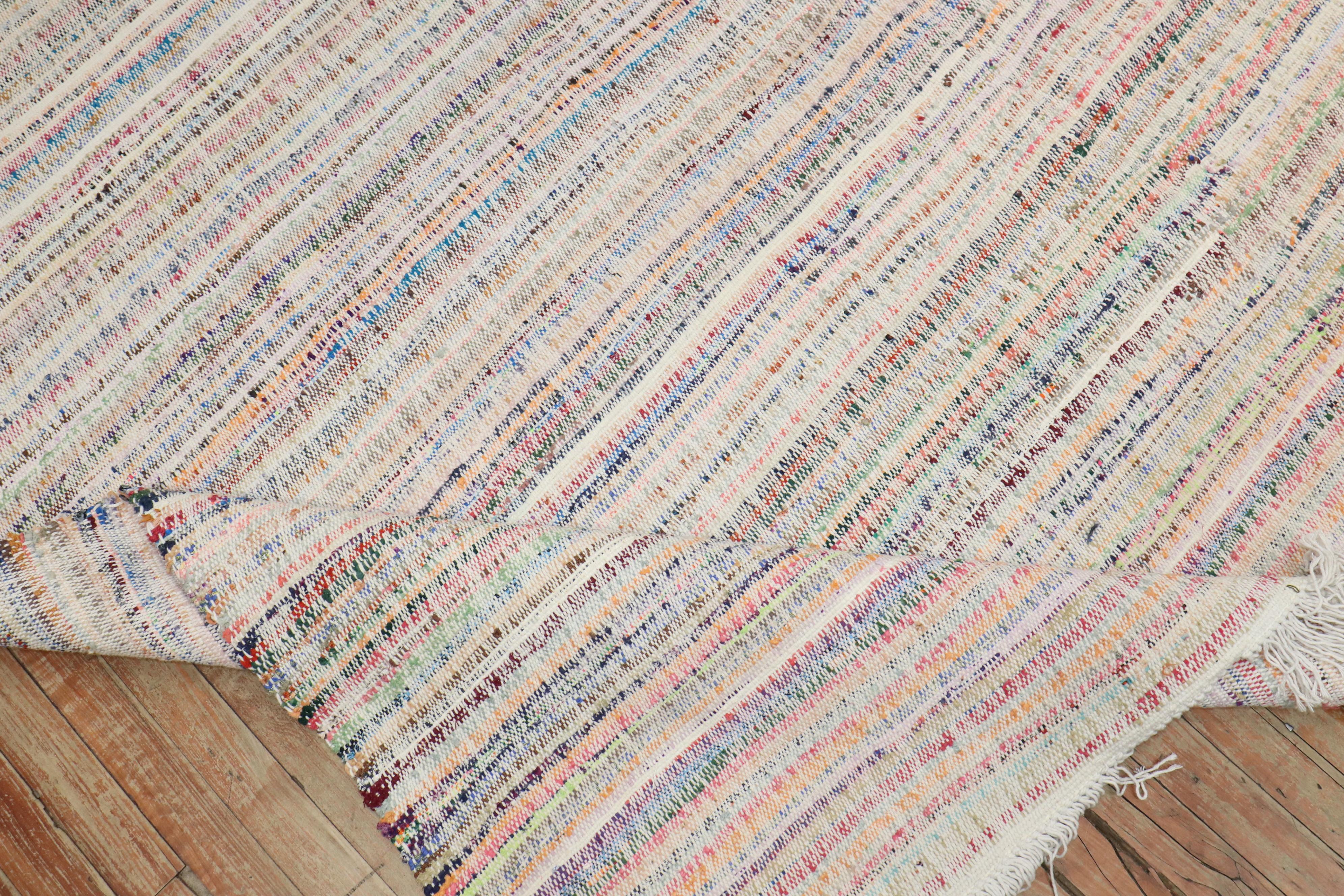 One of a kind Late 20th Century Turkish Rag style Turkish Kilim

Measures: 12' x 15'9''.