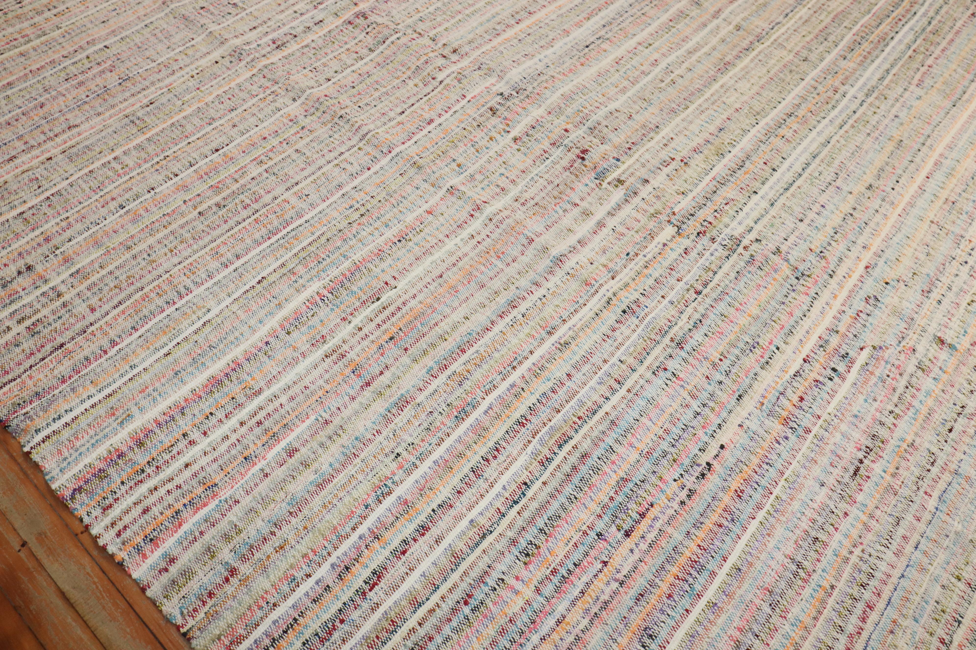 Hand-Knotted Zabihi Collection Turkish Rag Style Oversize Kilim For Sale