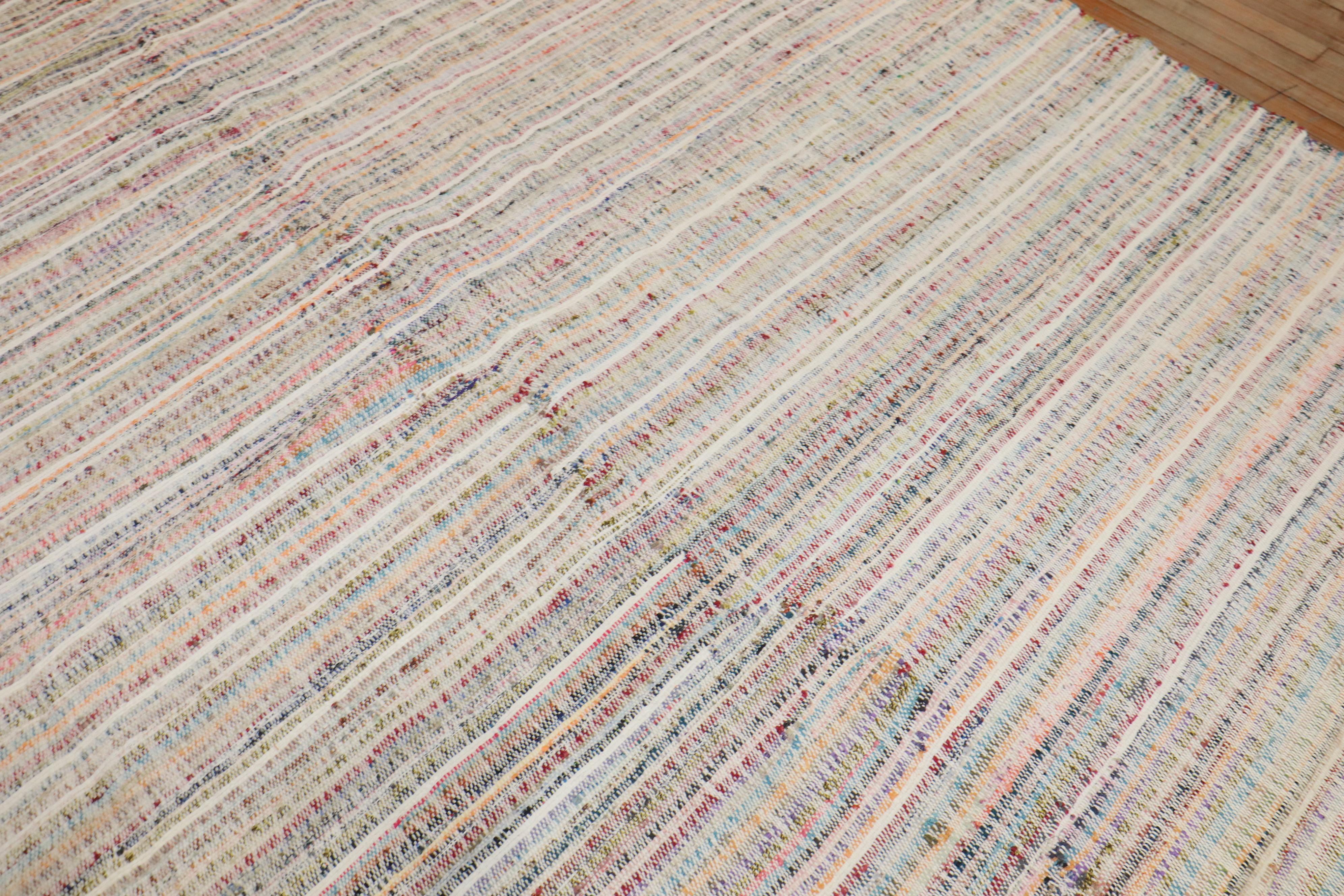 20th Century Zabihi Collection Turkish Rag Style Oversize Kilim For Sale