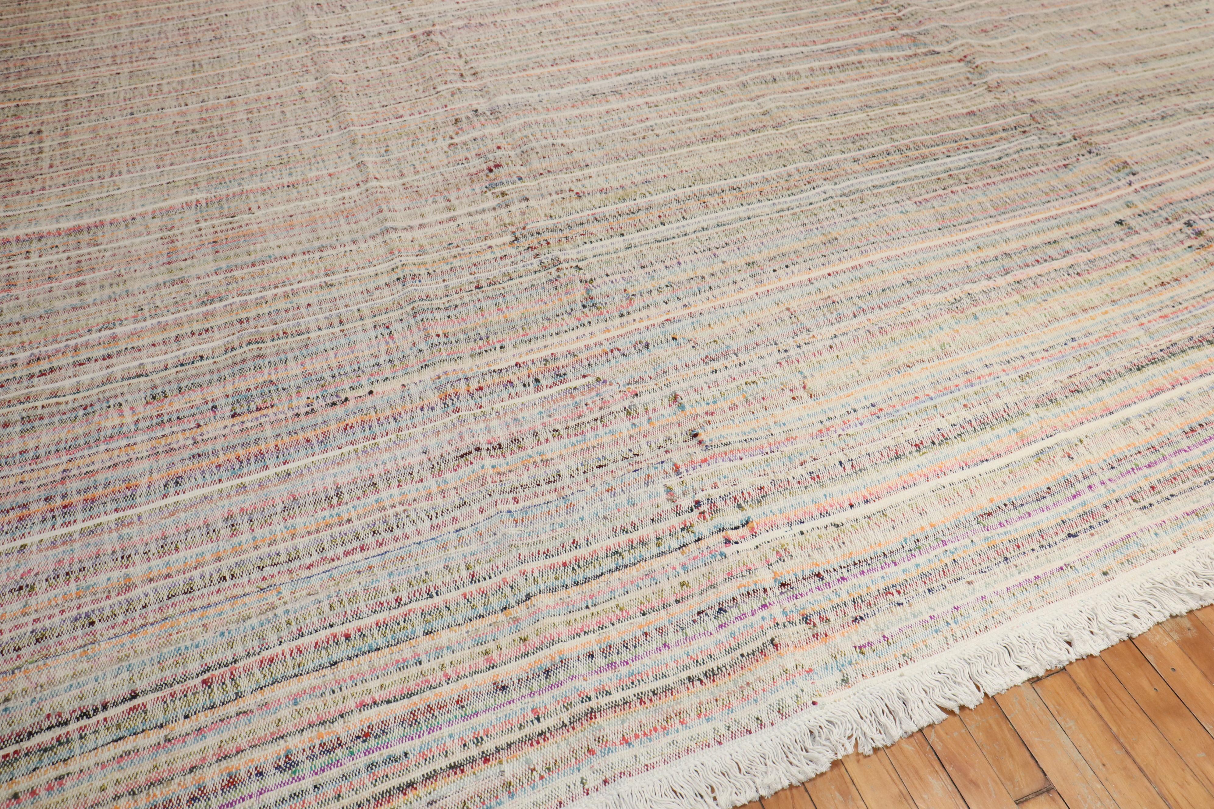 Zabihi Collection Turkish Rag Style Oversize Kilim For Sale 2