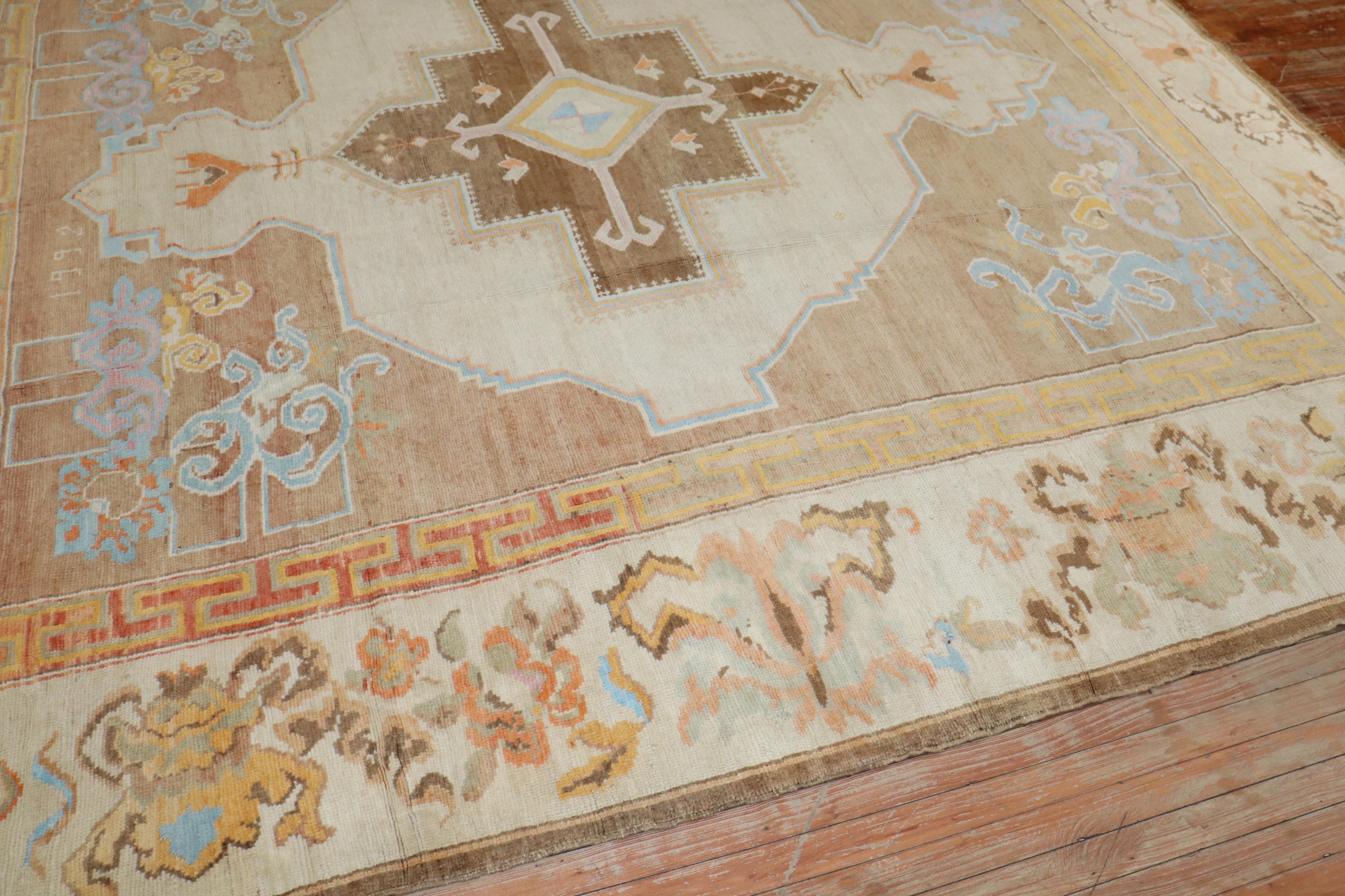 Zabihi Collection Türkisch Zimmer Größe Kars Quadrat 10 Fuß Teppich (Handgeknüpft) im Angebot