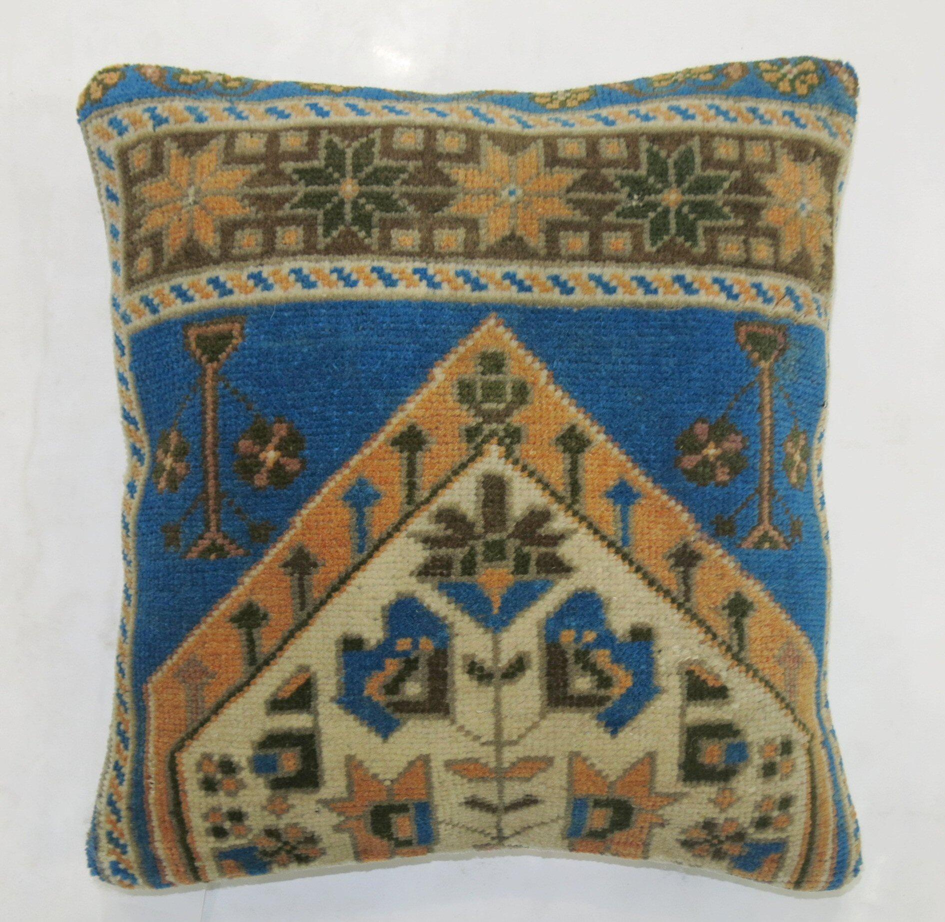 Pillow made from a mid-20th-century Turkish rug

Measures: 17
