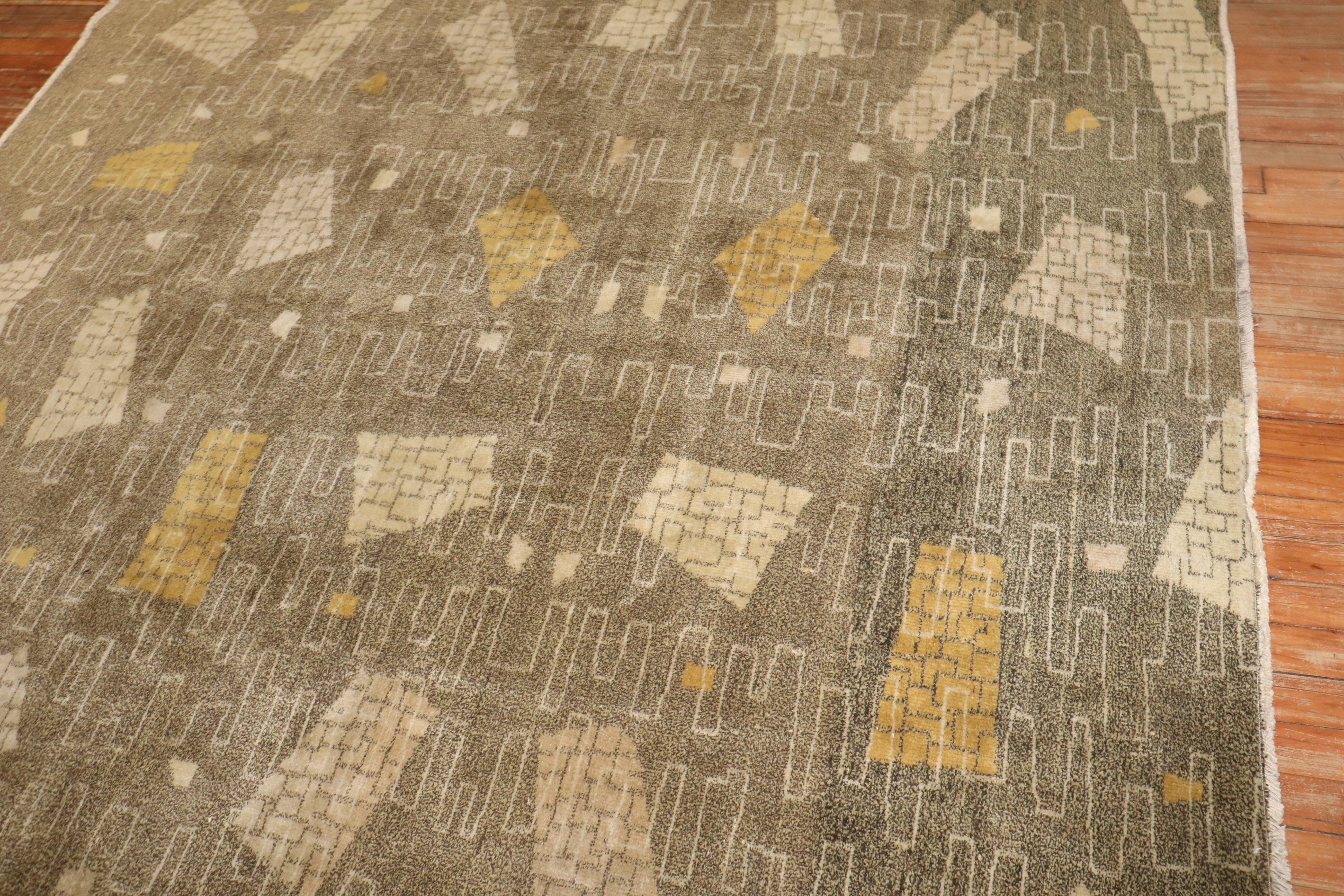Türkischer Zeki Muren Deko Quadratischer Teppich aus der Zabihi-Kollektion (20. Jahrhundert) im Angebot