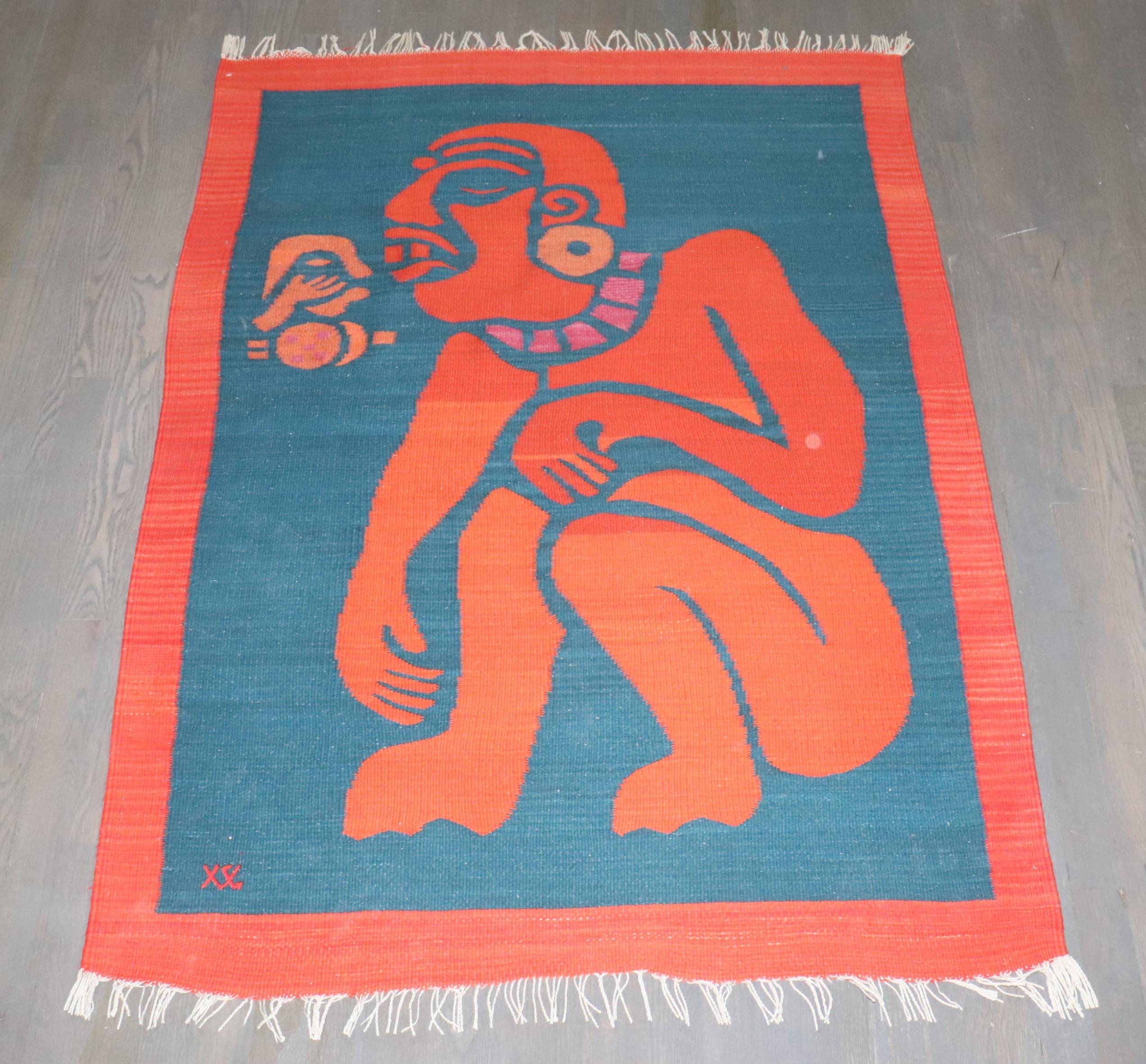 Folk Art Zabihi Collection Unusual Latin American Zapotec Tapestry For Sale
