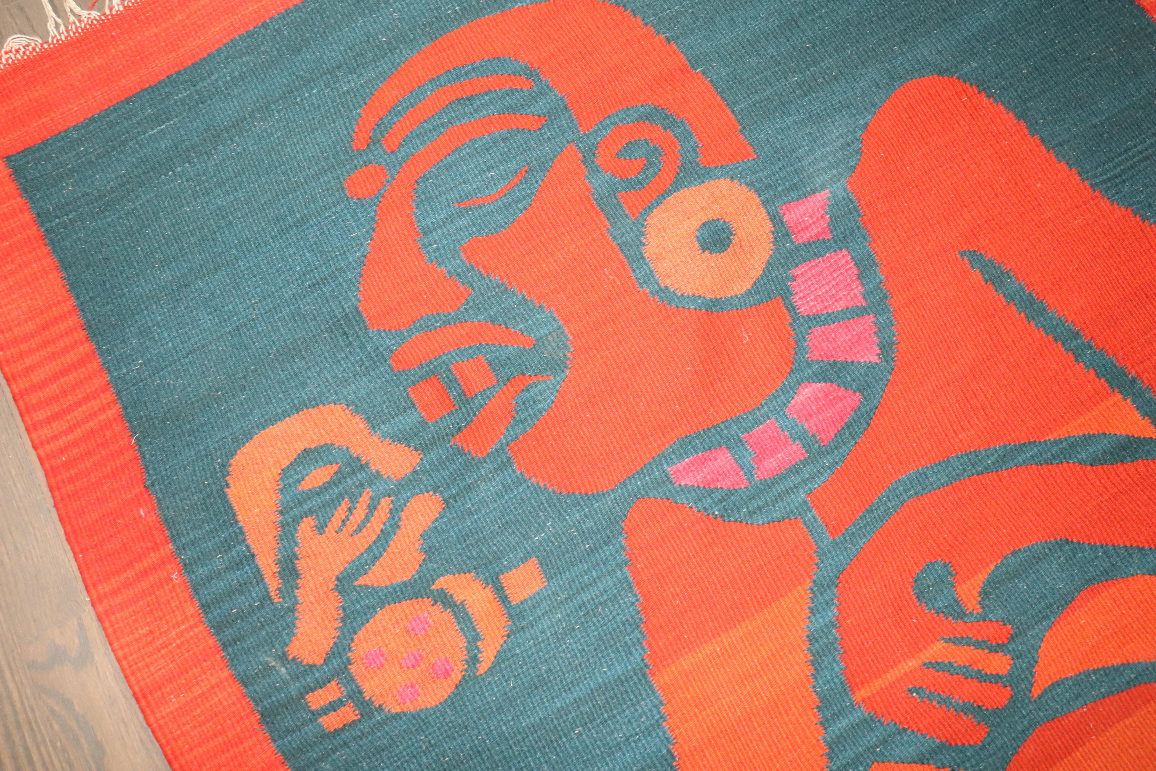 Wool Zabihi Collection Unusual Latin American Zapotec Tapestry For Sale