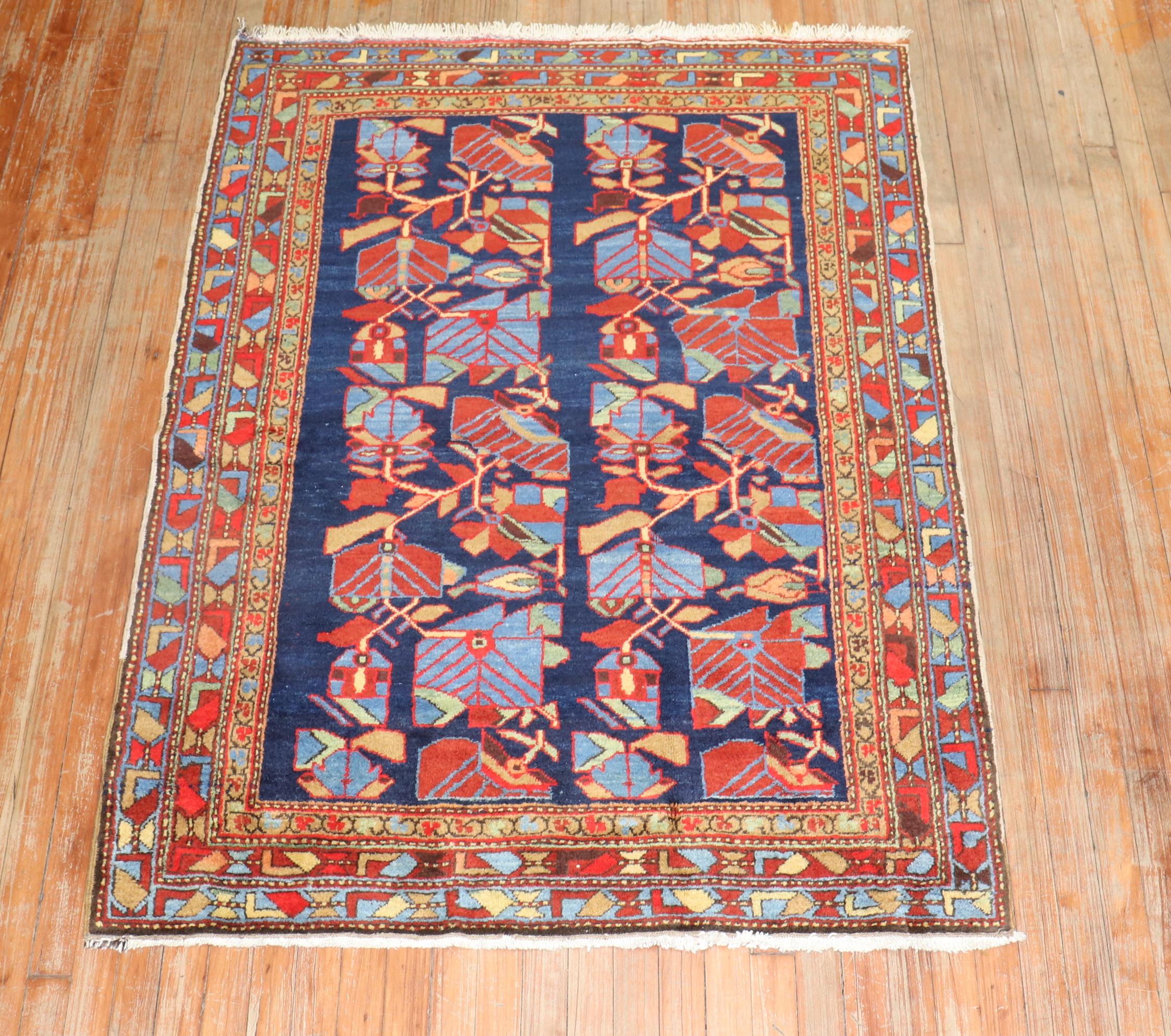 Sarouk Farahan Zabihi Collection Vibrant Vintage Northwest Persian Rug For Sale