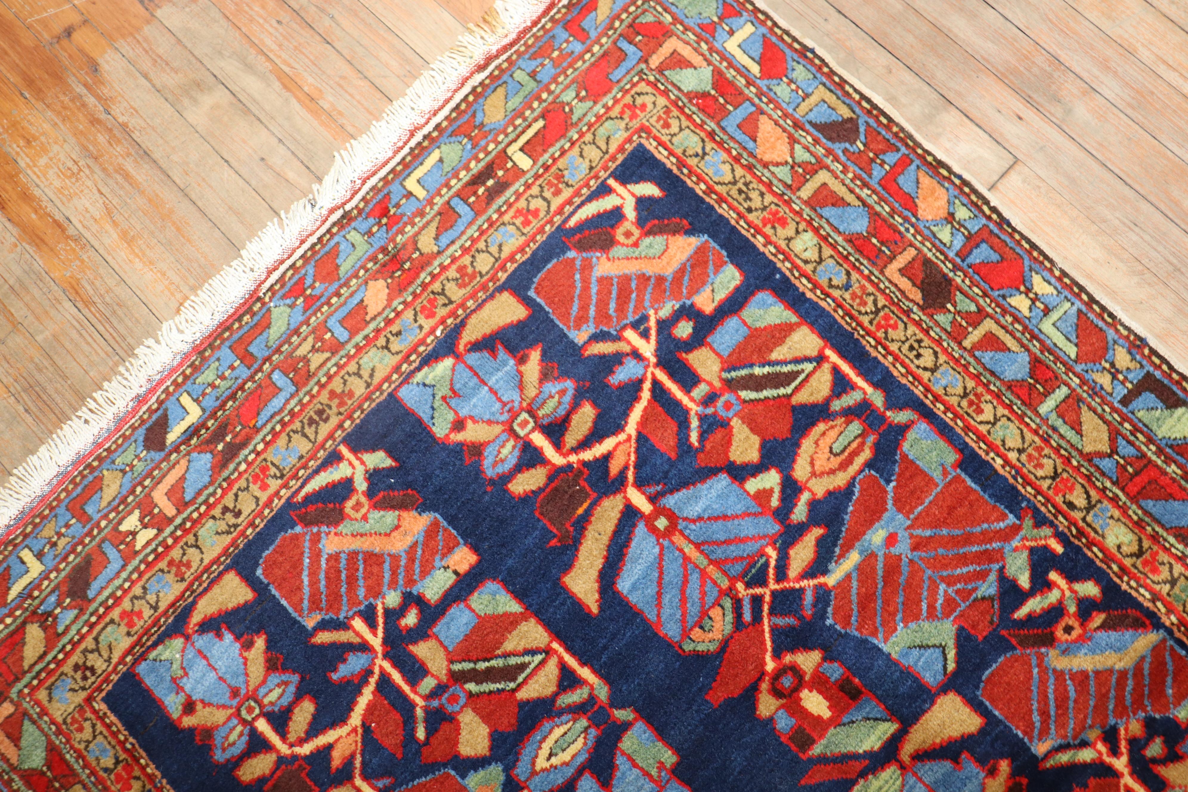 Zabihi Collection Vibrant Vintage Northwest Persian Rug In Good Condition For Sale In New York, NY