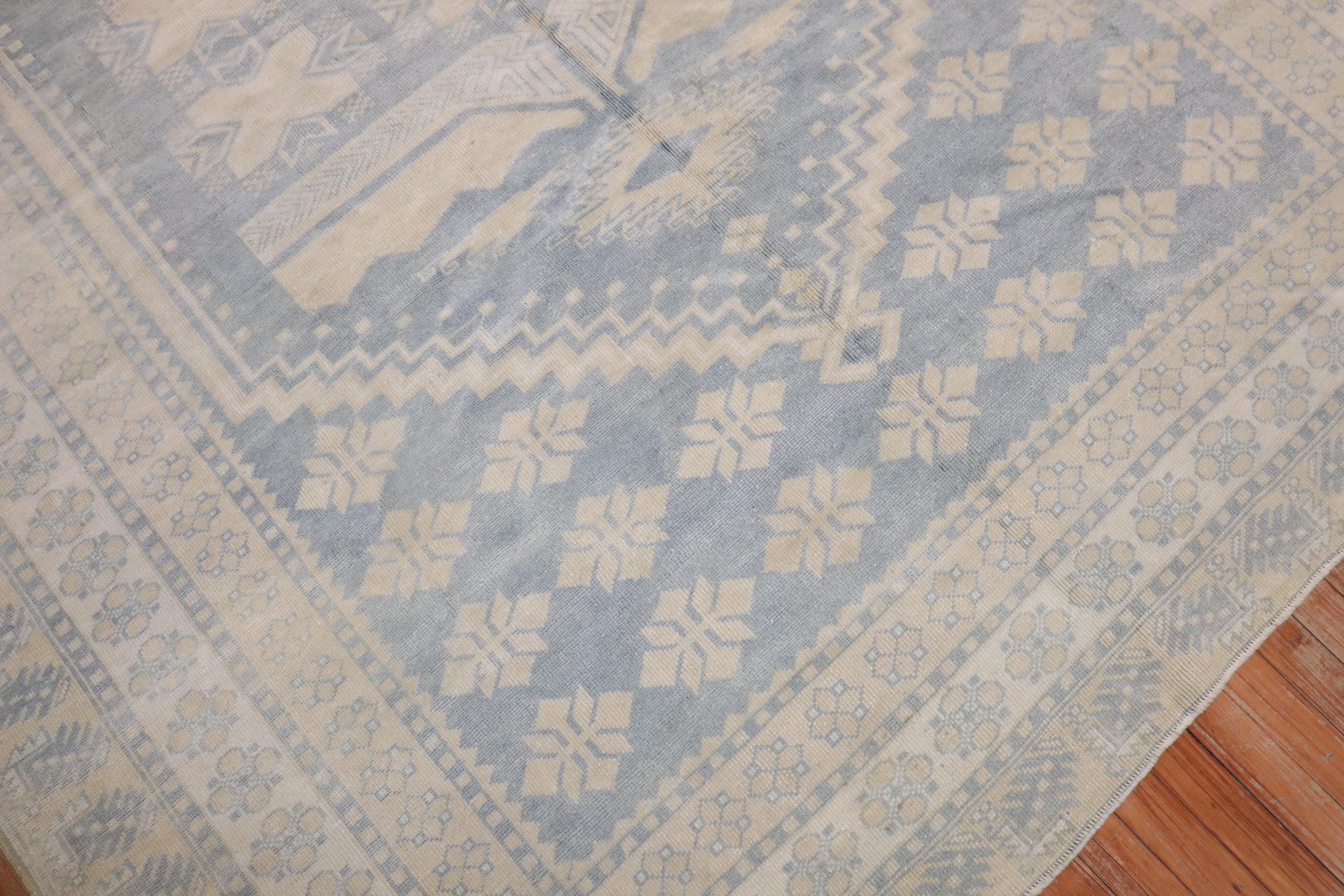 Colección Zabihi Alfombra Vintage Azul Neutro en venta 1