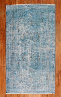 Zabihi Collection Vintage Blue Overdyed Rug