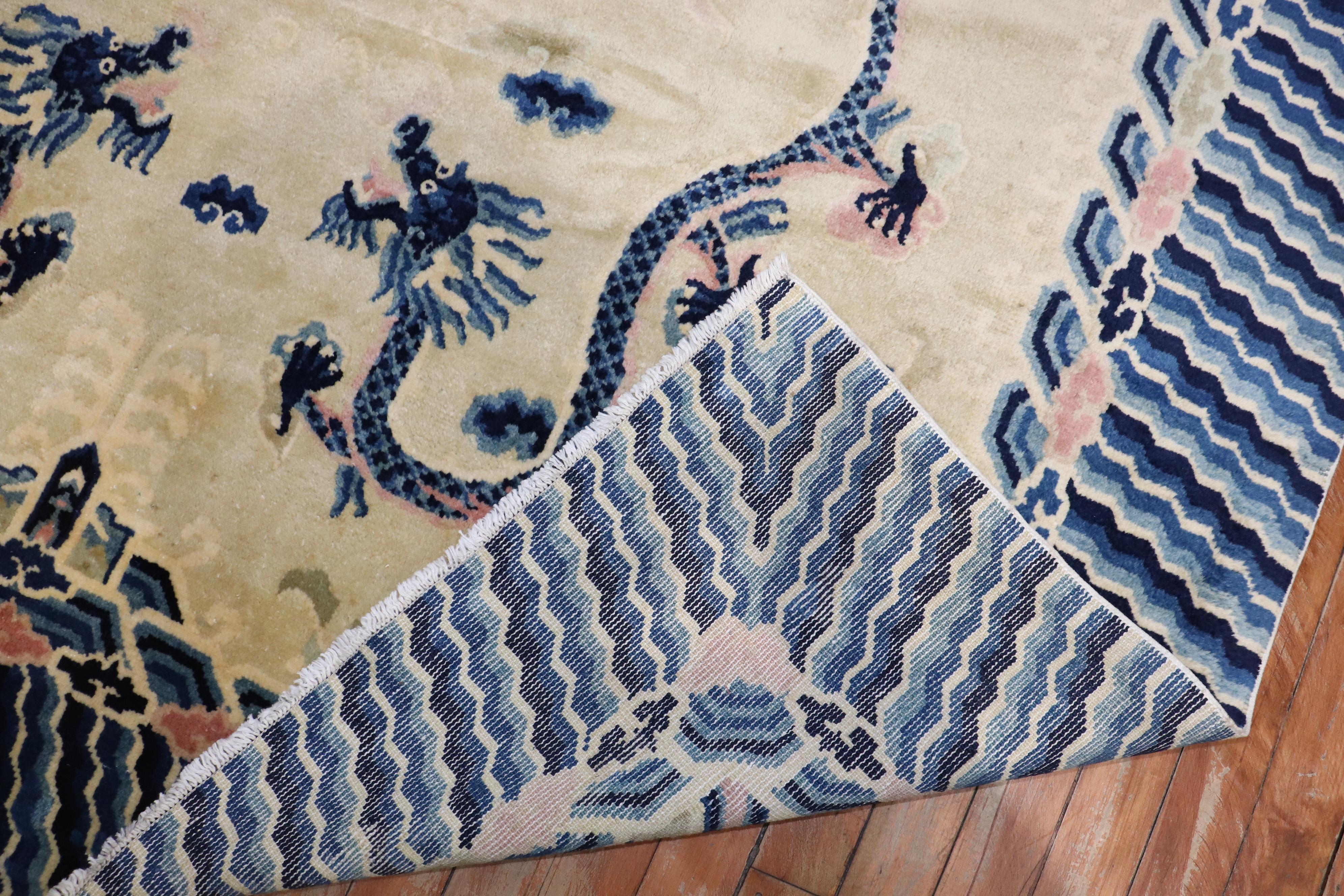Zabihi Kollektion Vintage Chinesischer Drachenteppich im Angebot 2