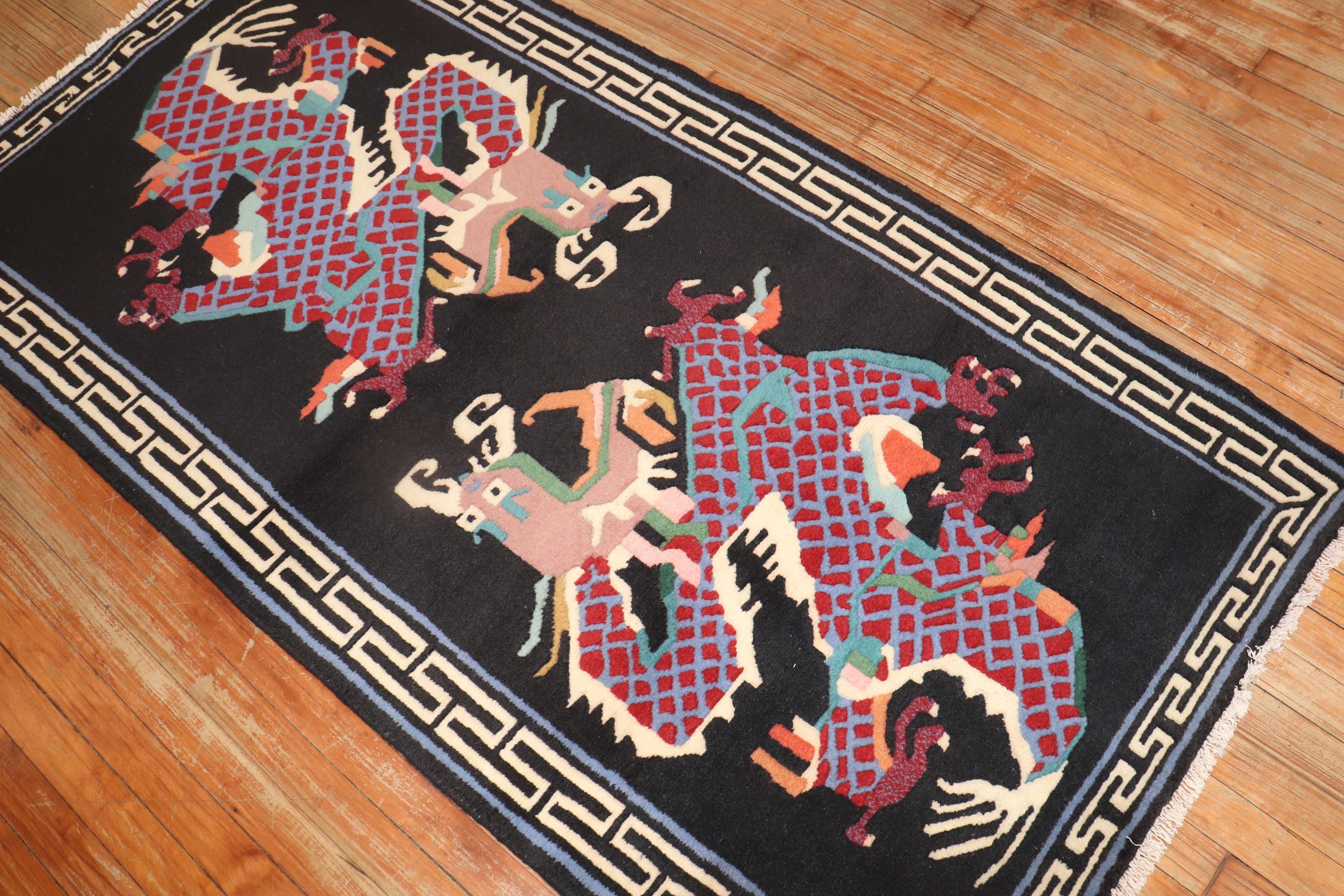 Tissé à la main Collection Vintage By By - Tapis Zabihi Collection Vintage Dragon en vente