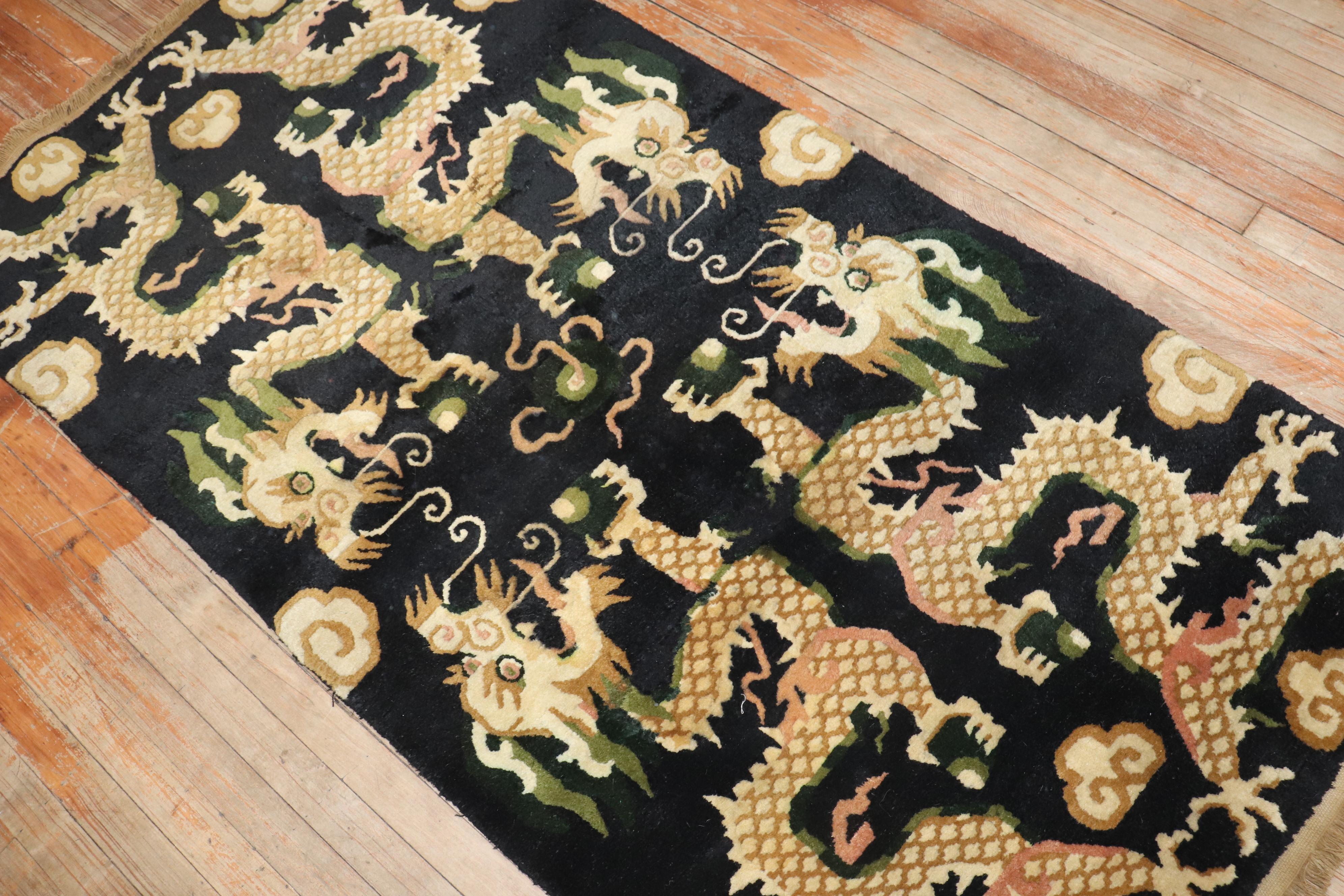 20th Century Zabihi Collection Vintage Dragon Rug For Sale