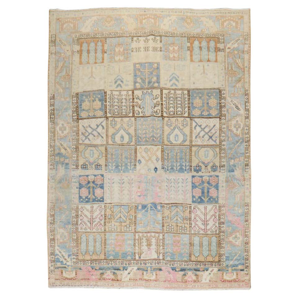 Zabihi Collection Persian Bakhtiari Garden Box Rug For Sale at 1stDibs