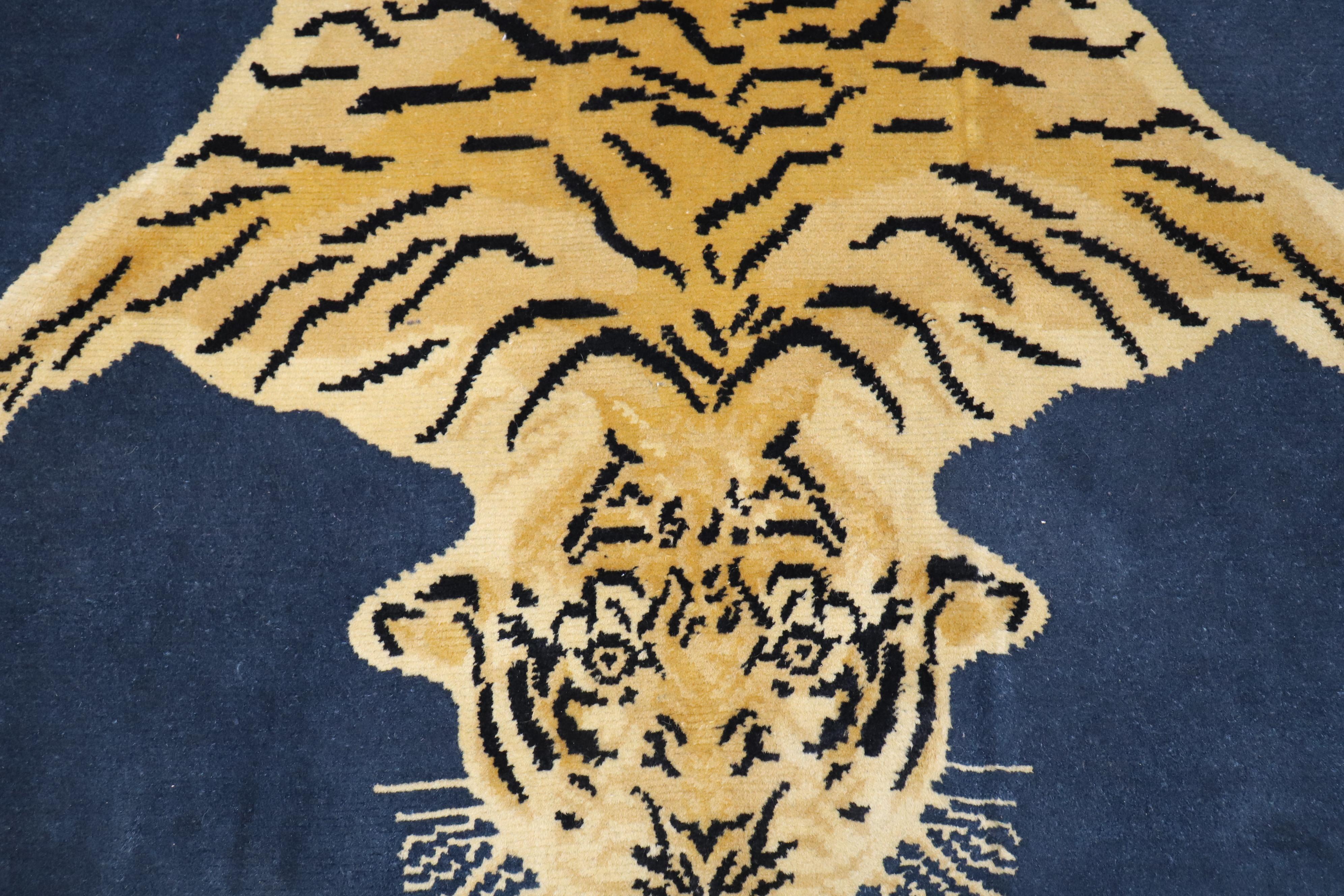 Zabihi Collection Vintage Indian Tiger Rug For Sale 2