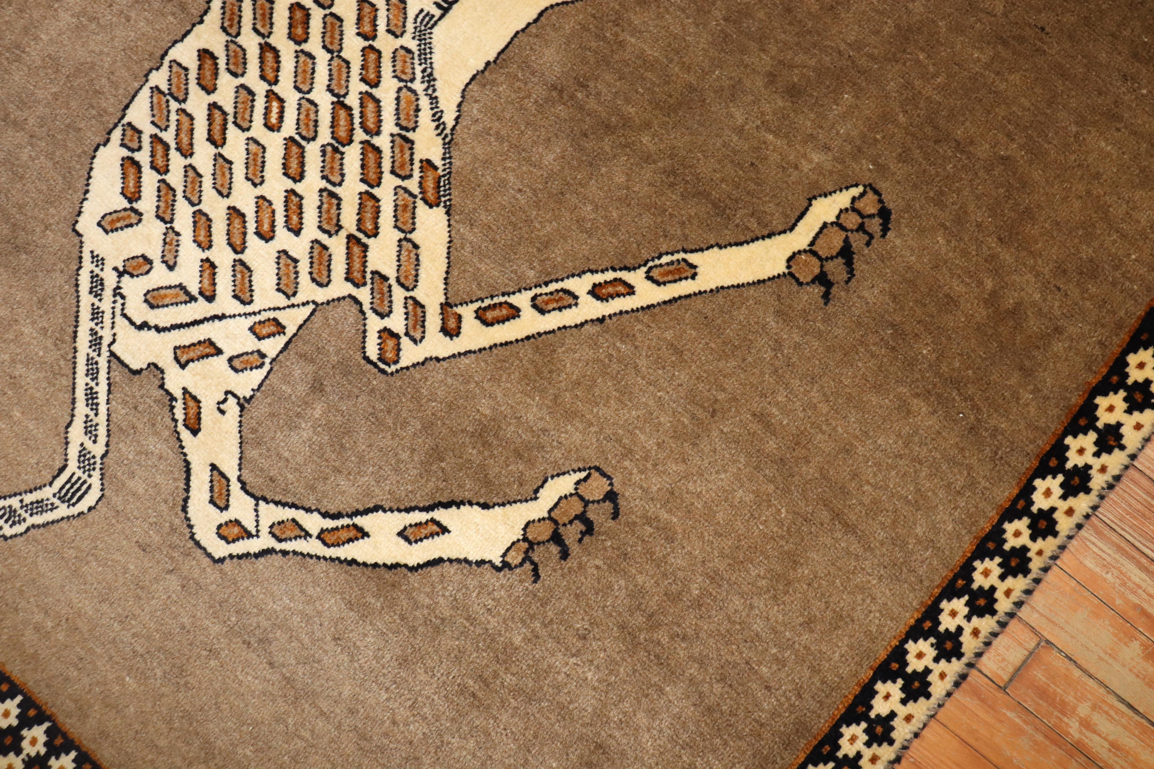 Zabihi Collection Vintage Inspired Cheetah Persian Rug For Sale 6