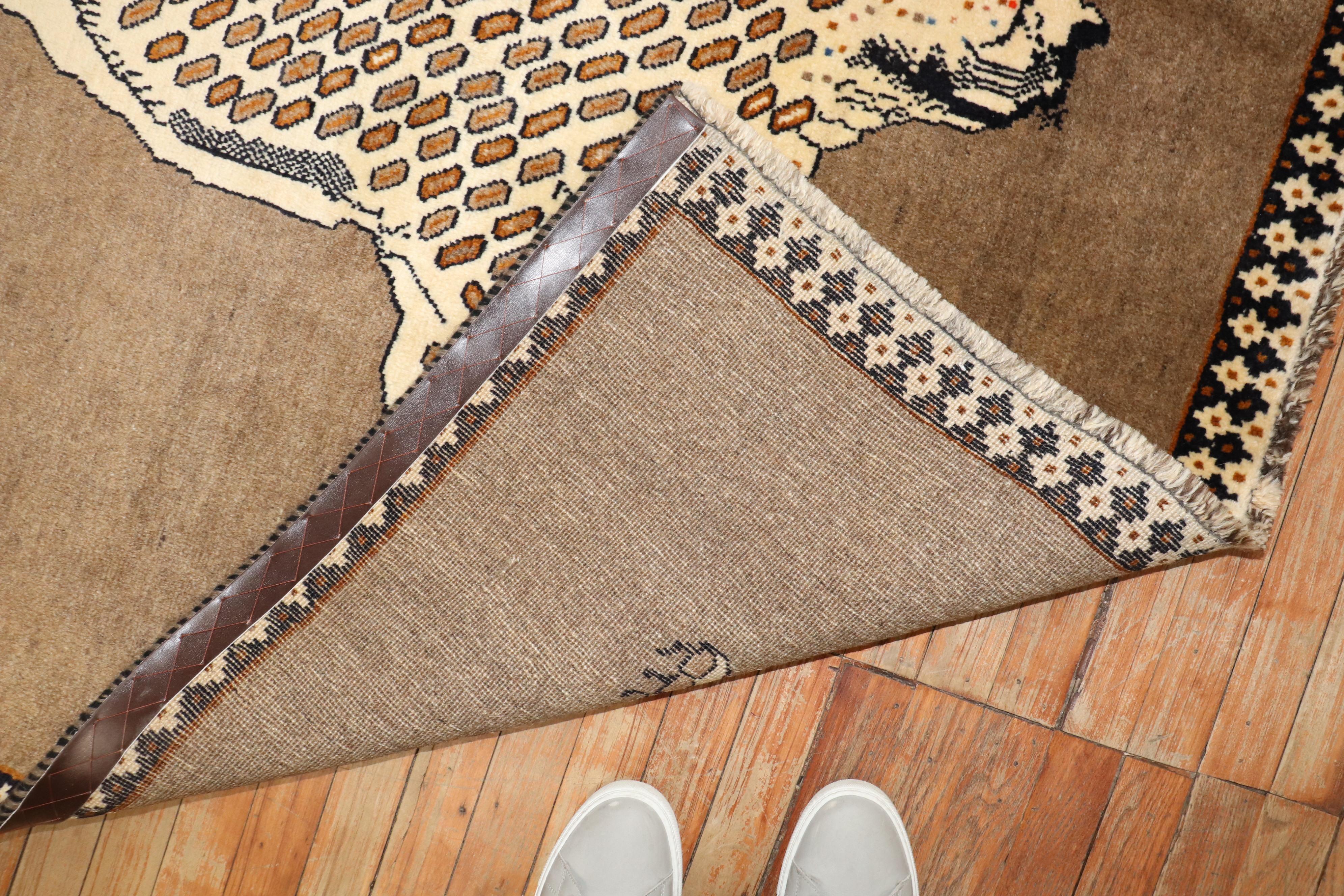Zabihi Collection Vintage Inspired Cheetah Persian Rug In Good Condition For Sale In New York, NY