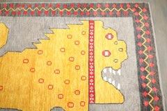 Colección Zabihi Alfombra turca moderna de inspiración vintage con motivo de león