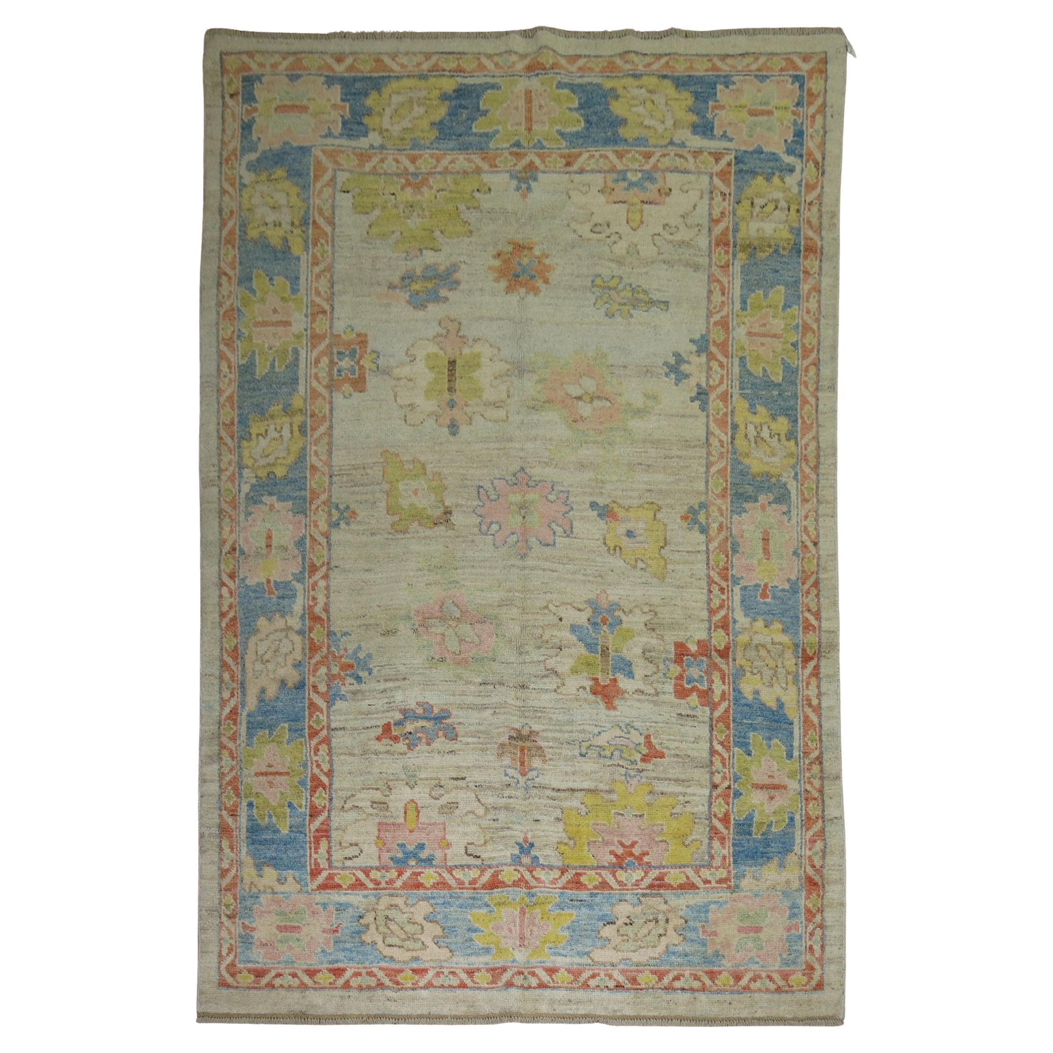 Zabihi Kollektion Vintage inspirierter türkischer Oushak-Teppich