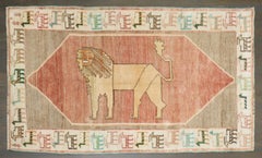 Zabihi Collection Vintage Lion Gabbeh Rug