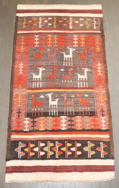 Zabihi Collection Vintage marocchino animale Kilim a trama piatta