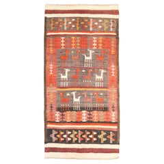 Zabihi Collection Vintage Marokkanisches Tier Flachgewebe Kelim