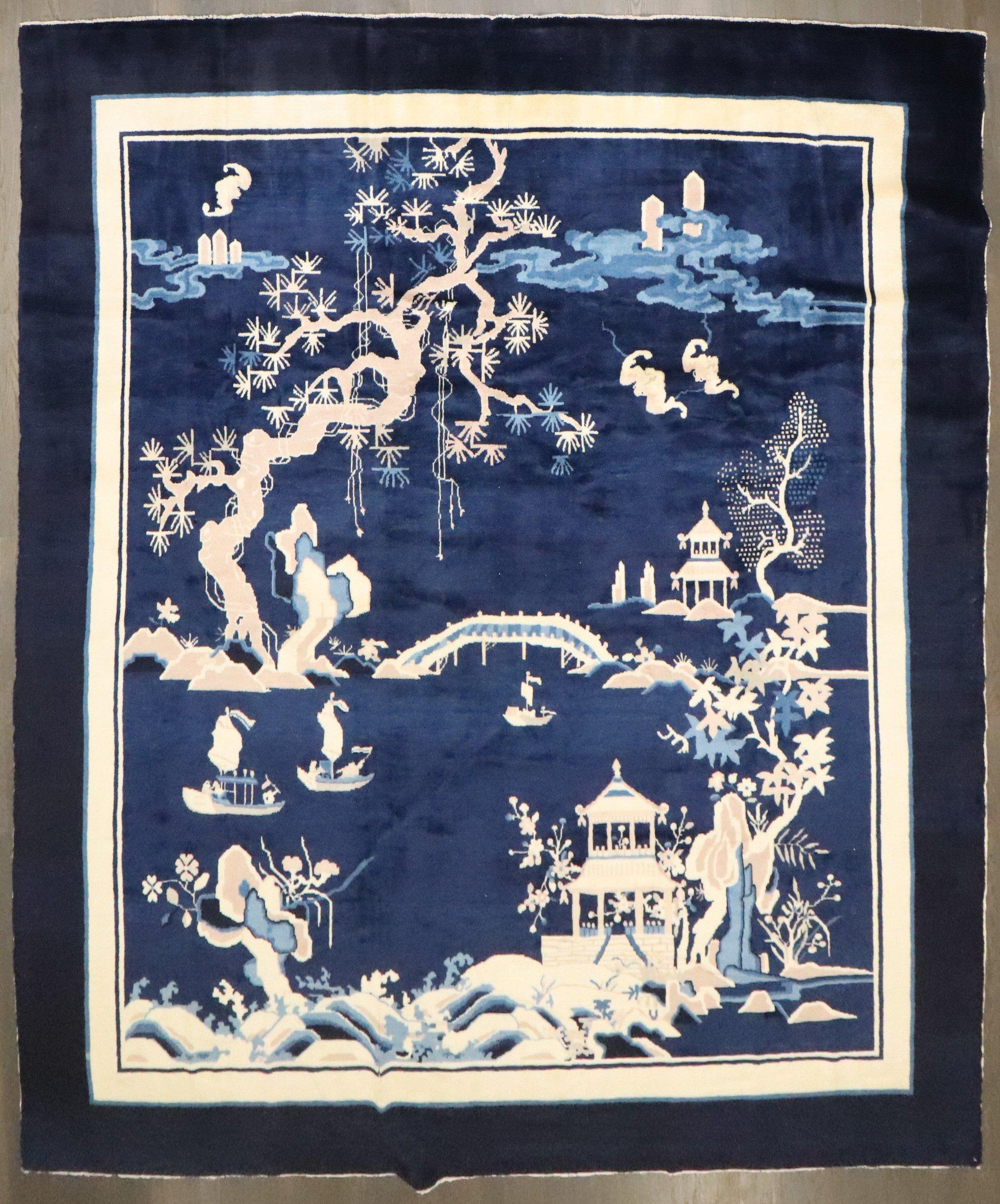 a square size chinese peking rug from the 3rd quarter of the 20th century

8'5'' x 9'4''