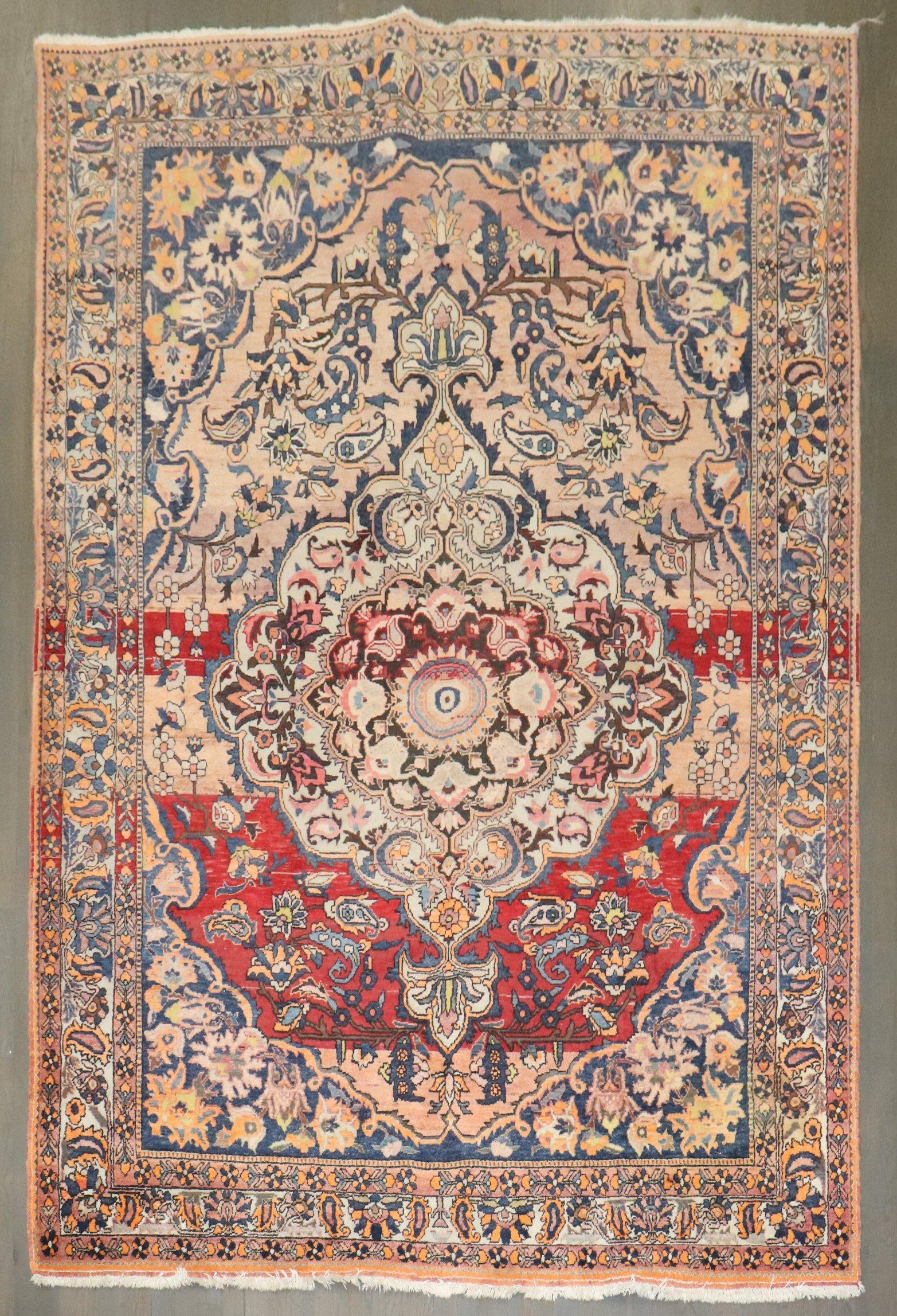 Zabihi Kollektion Vintage Persischer Bakhtiari Teppich (Serapi) im Angebot