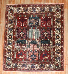 Zabihi Collection Vintage Persian Bakhtiari Square Rug
