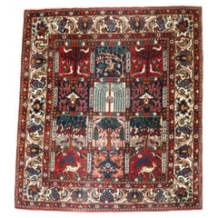 Zabihi Kollektion Vintage Persischer Bakhtiari Quadratischer Teppich