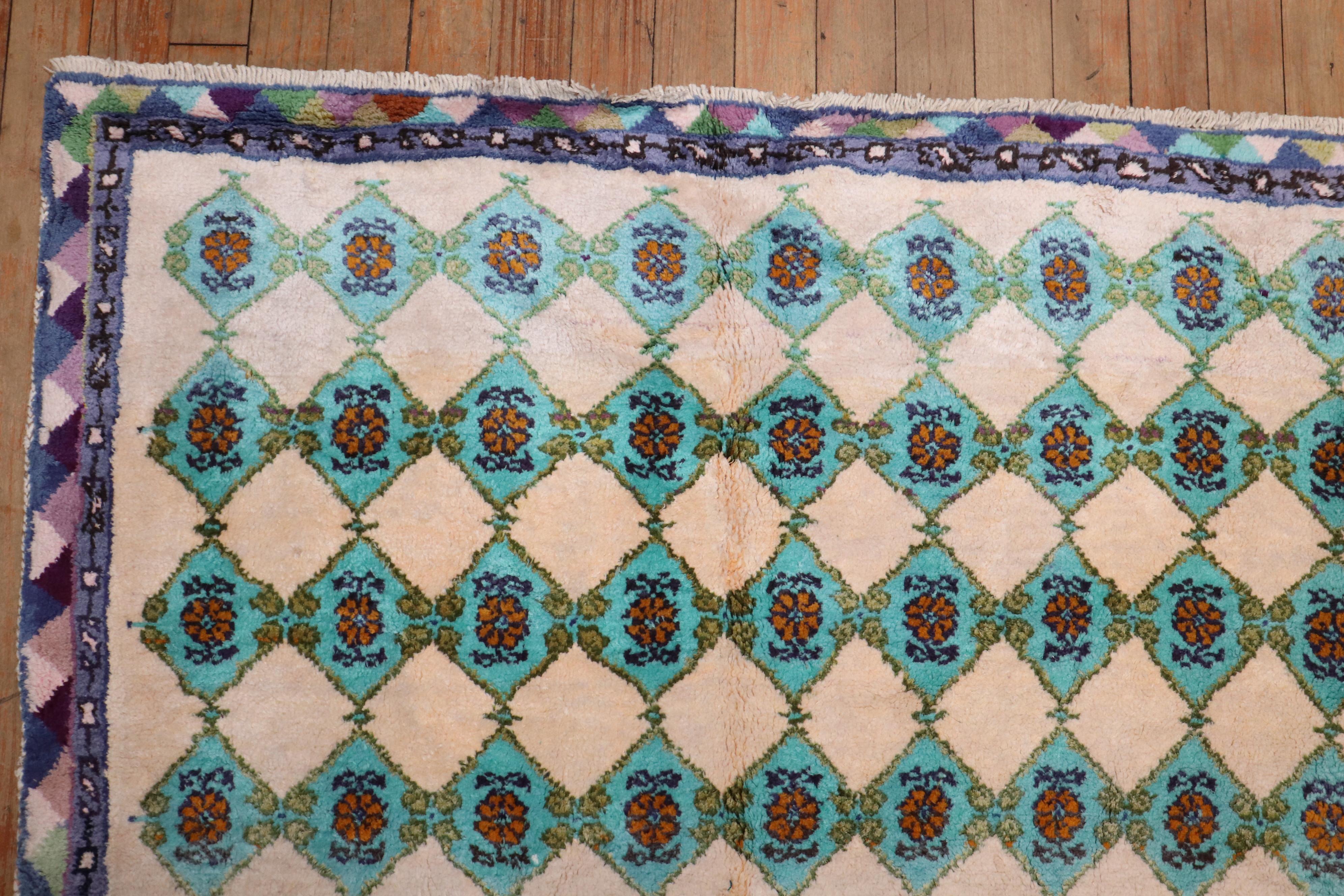 XX secolo Runner in cotone vintage persiano deco della Collection'S di Zabihi in vendita