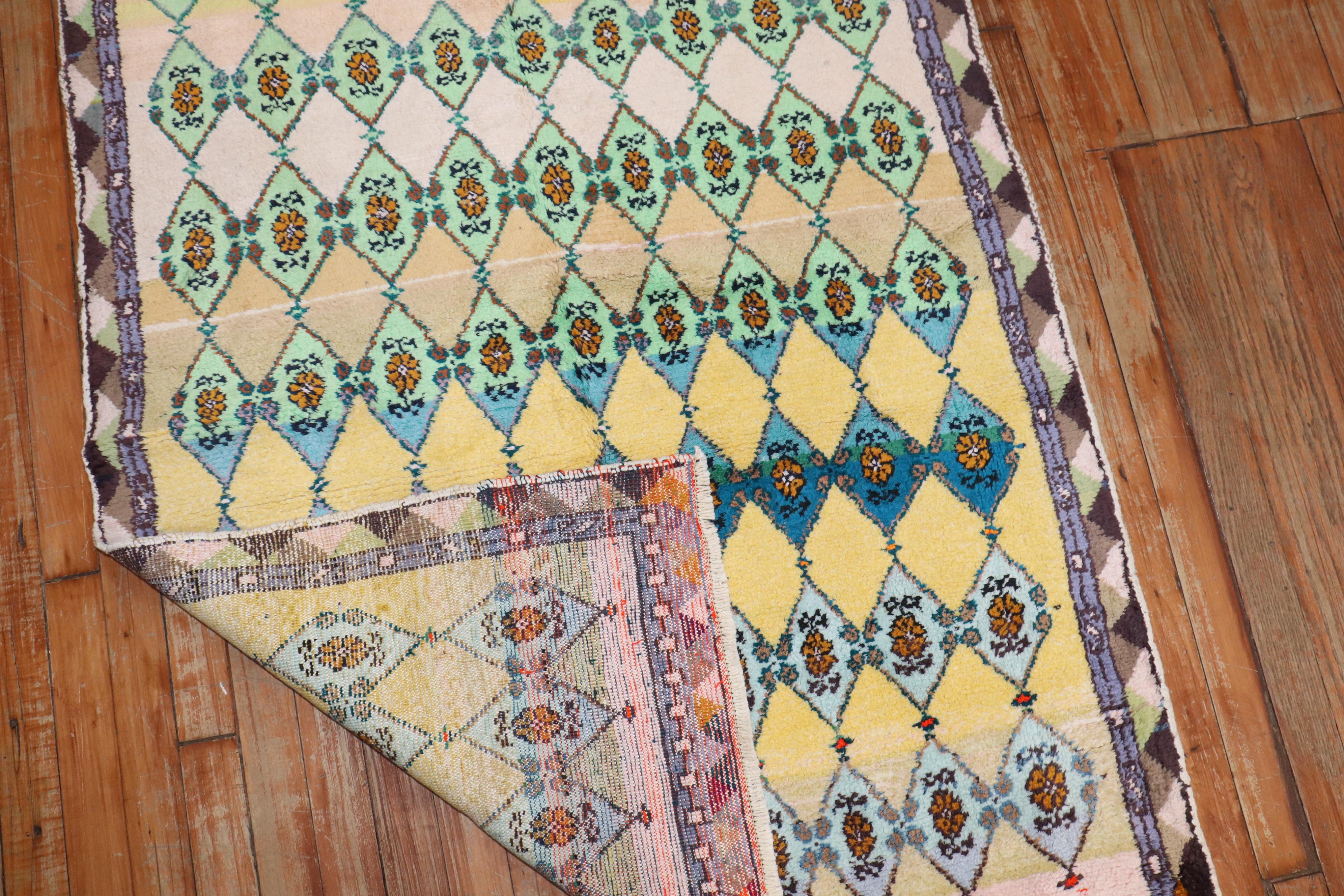 Lana Runner in cotone vintage persiano deco della Collection'S di Zabihi in vendita