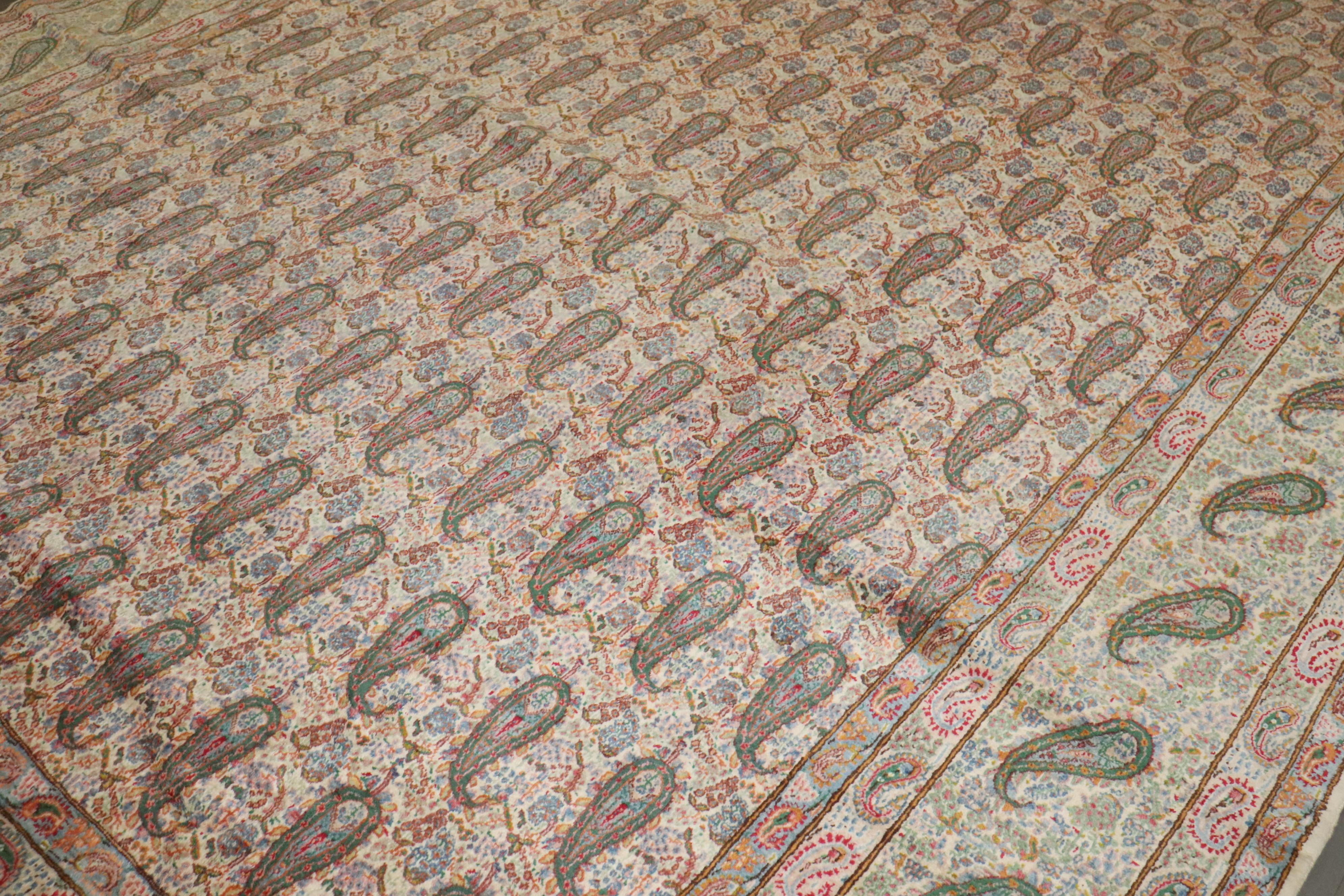 Hand-Knotted Zabihi Collection Vintage Persian Khorassan Rug For Sale