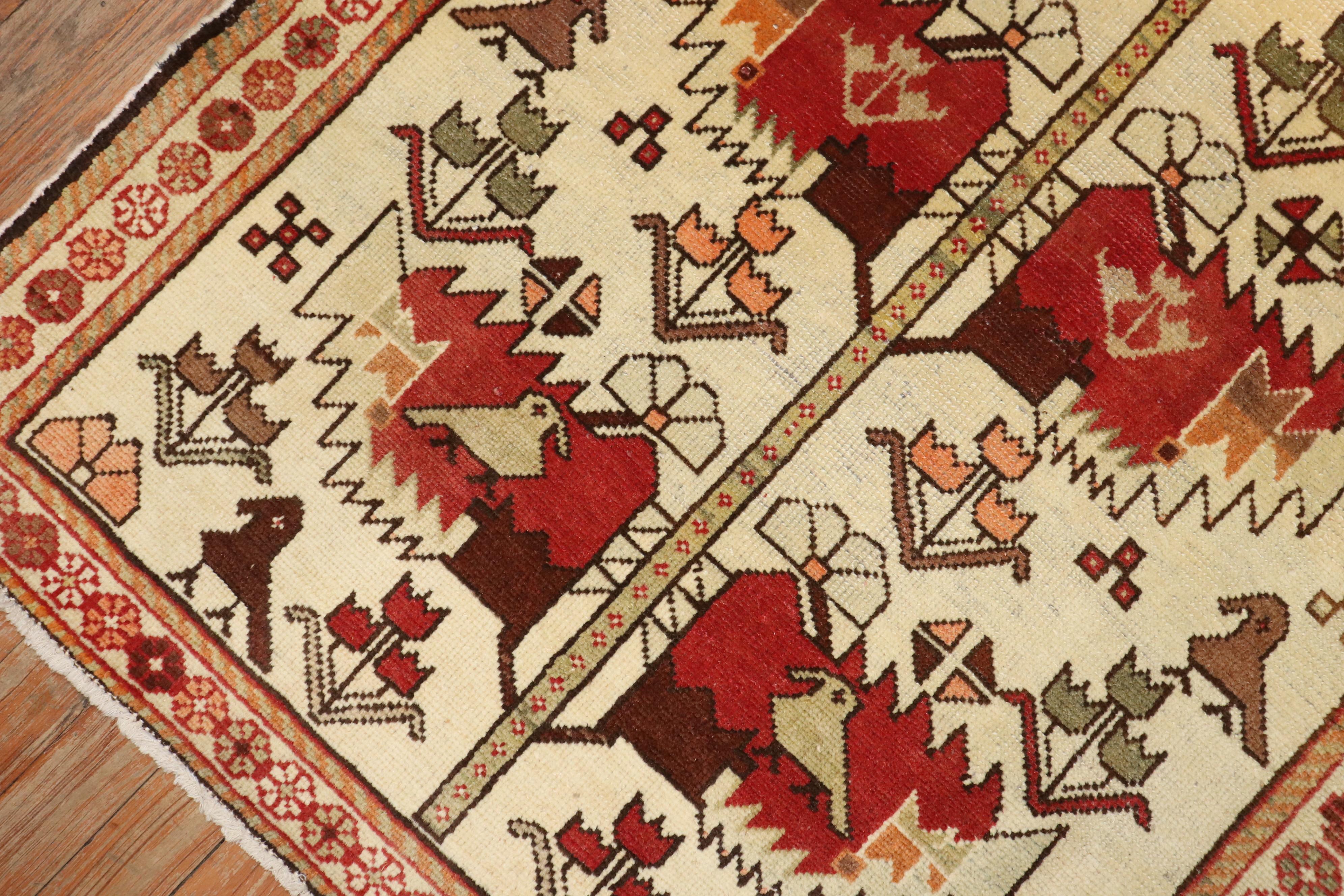 Zabihi Kollektion Vintage Persischer Pictorial-Teppich (Handgewebt) im Angebot