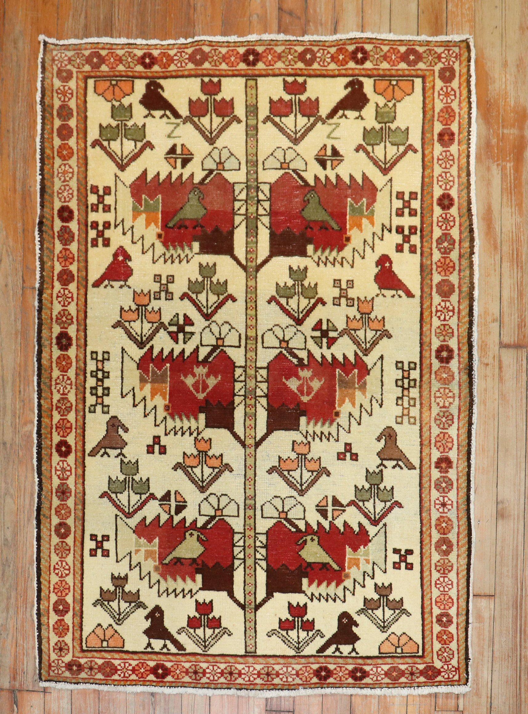 Zabihi Kollektion Vintage Persischer Pictorial-Teppich (20. Jahrhundert) im Angebot